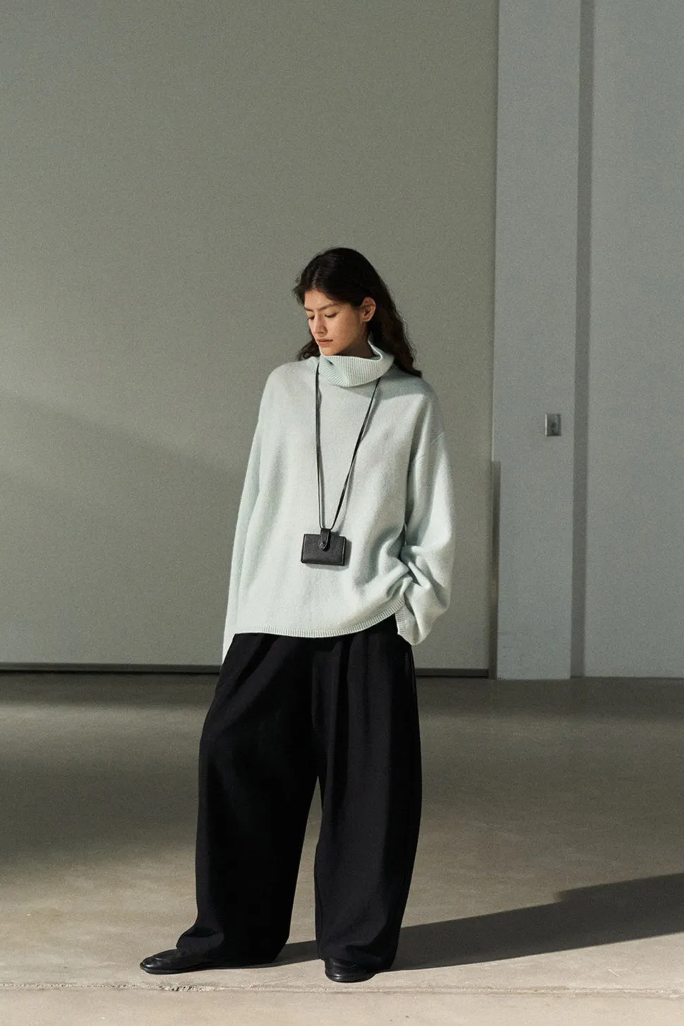 100% sheep wool high collar loose sweater | 9 color