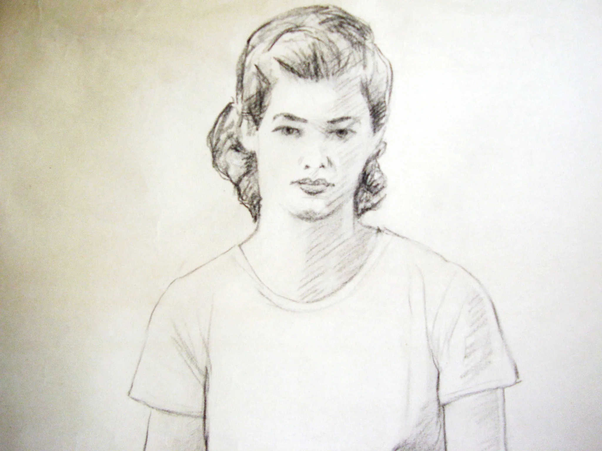 1950s Seated Charcoal Figural Study by Charles Berkeley Normann