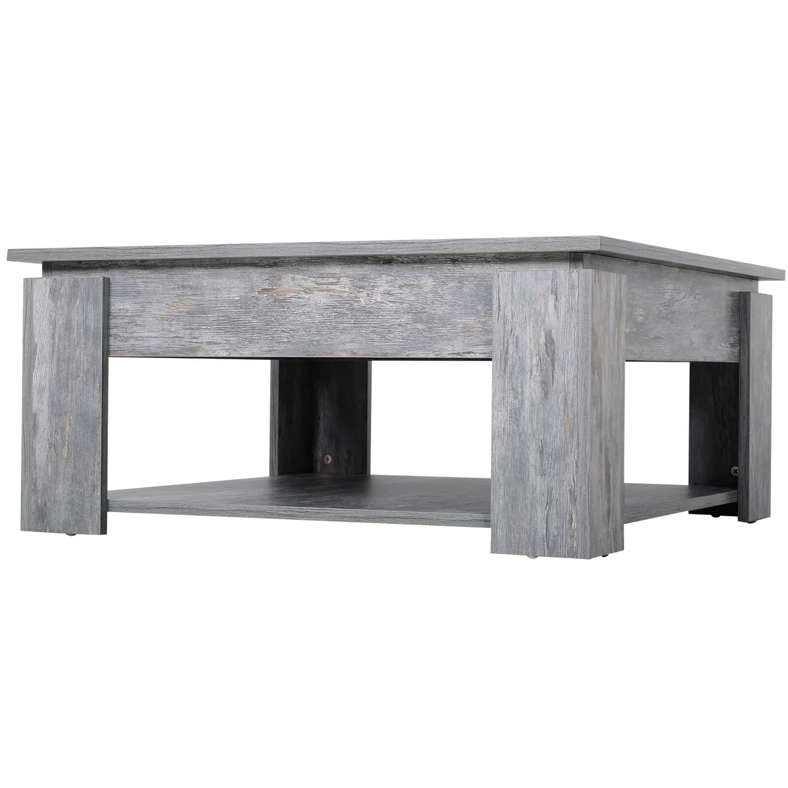 2 Tier Modern Coffee Table - Wood Grain