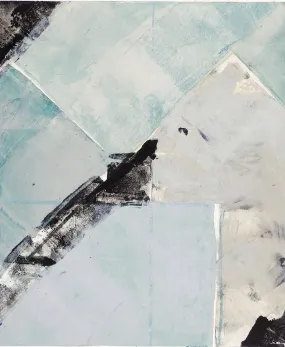 Abstract Monoprint In Blue