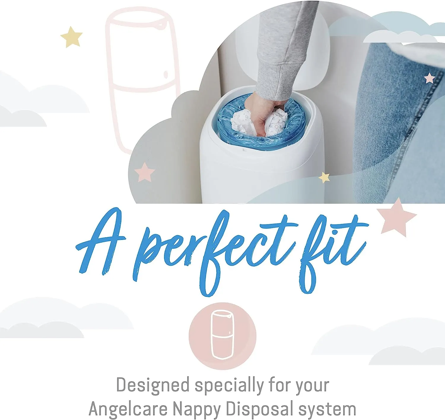 Angelcare Nappy Disposal System Refill Cassettes - Pack of 3