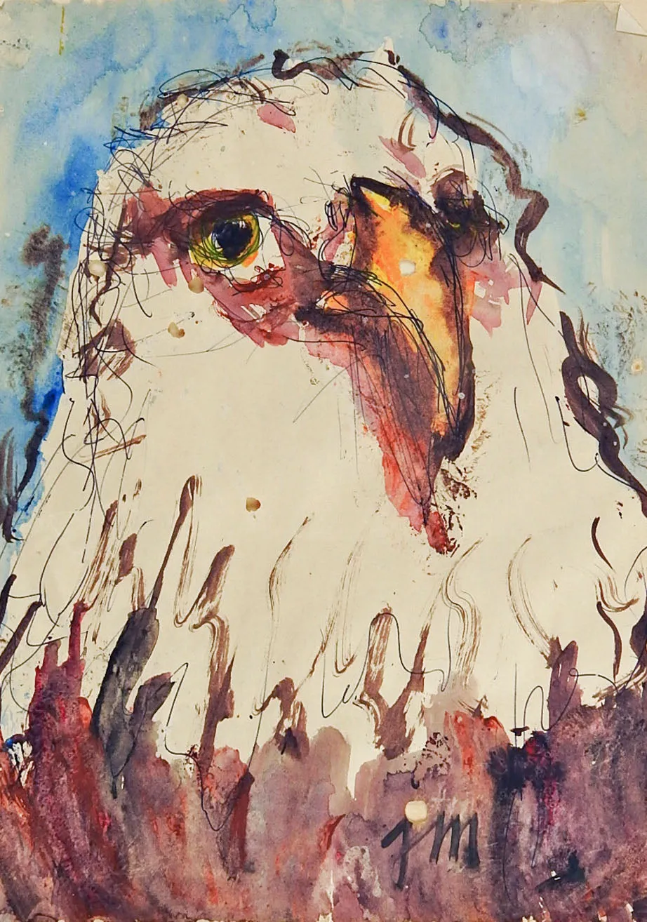 Bald Eagle by Josephine Mahaffey Watercolor Painting