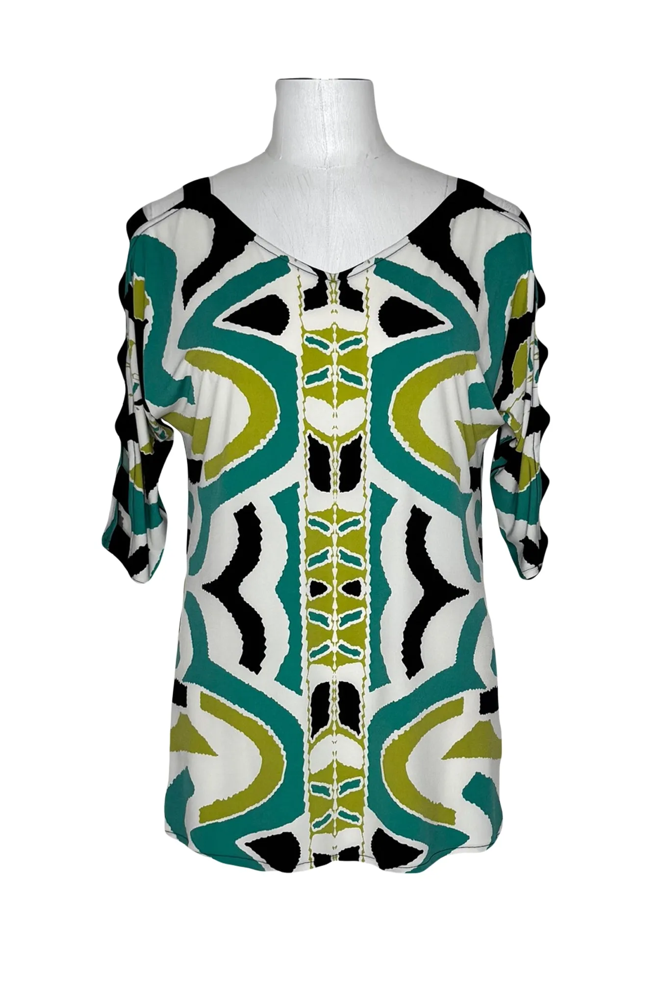 Banded sleeve single layer tunic