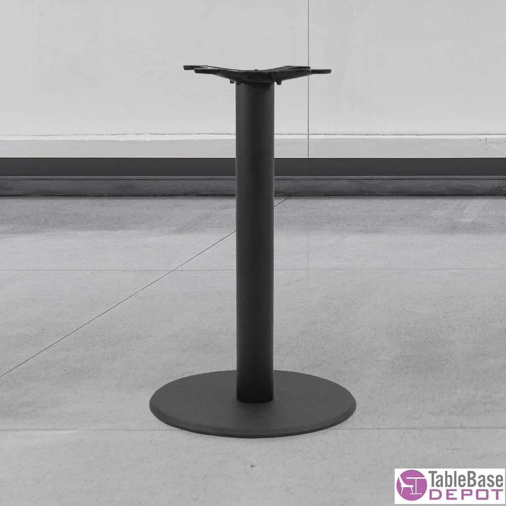 Black Modern Round Flat Table Base Eased Edge