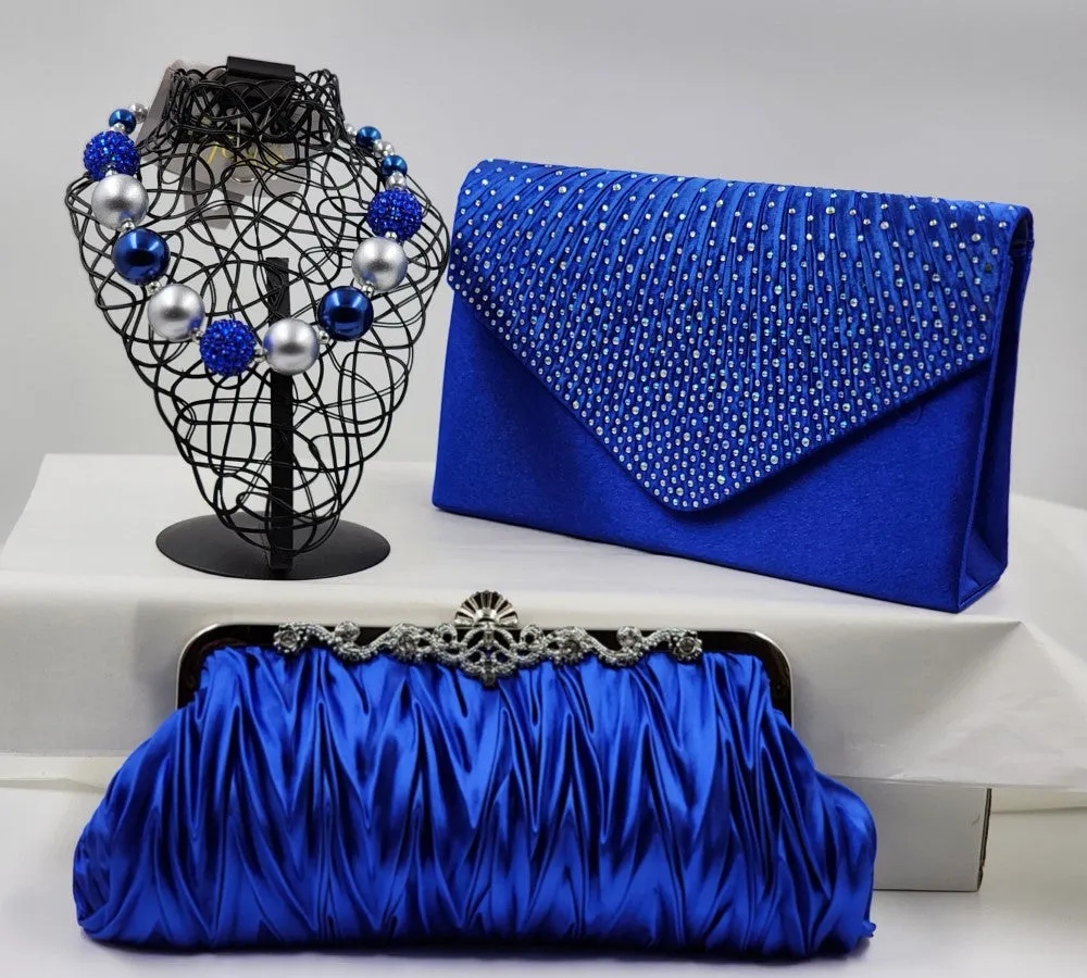BM Creations Evening Clutch B102-RYL Royal Blue