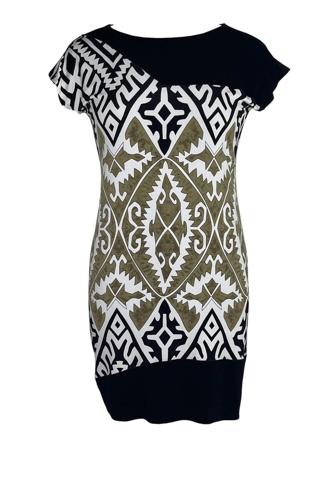 Boatneck sleeve cap knee length lined dress