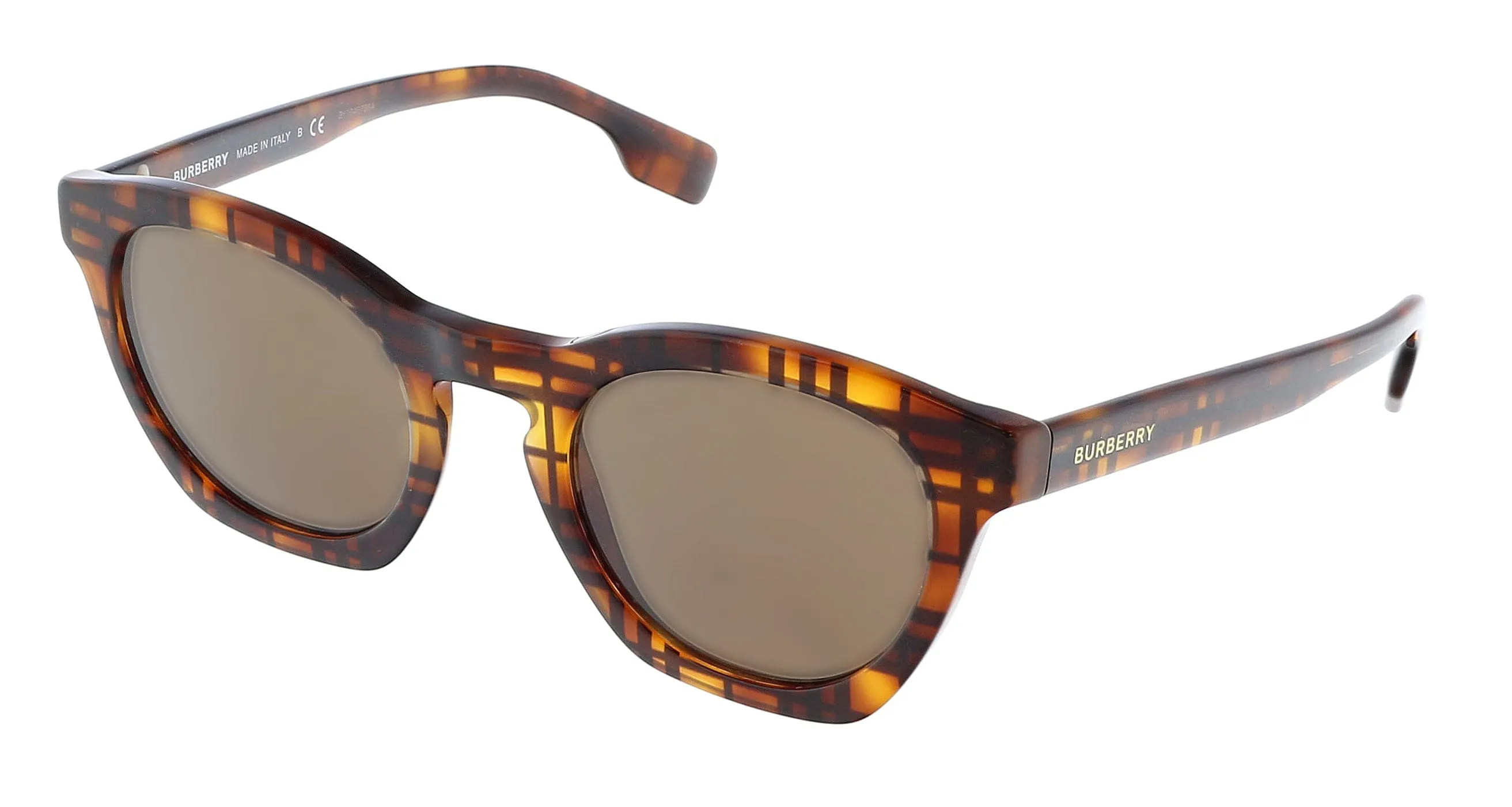 Burberry 0BE4367 398273 Yvette Cateye Full Rim Top Check/Havana Sunglasses