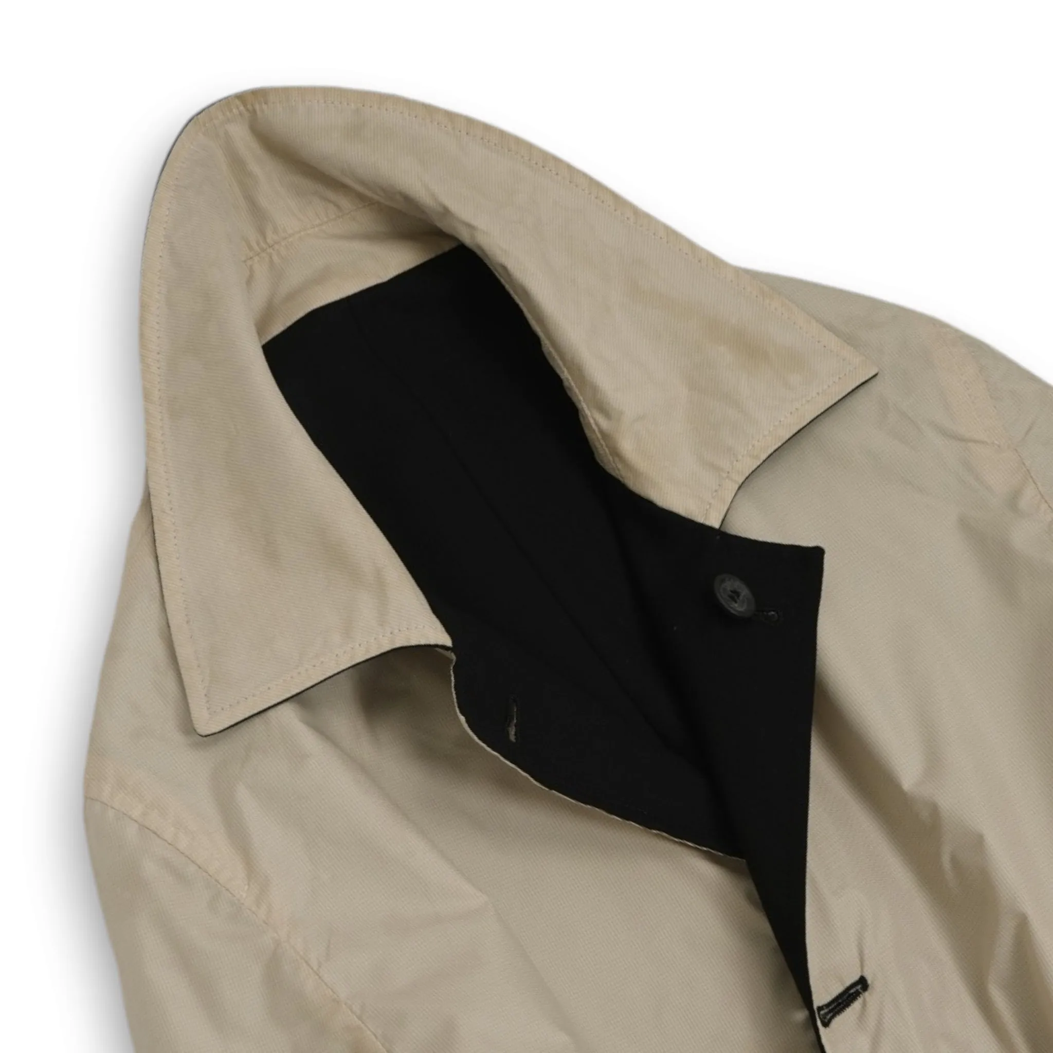 Canali - Black/Beige Reversible Wool Car Coat 50