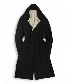 Canali - Black/Beige Reversible Wool Car Coat 50