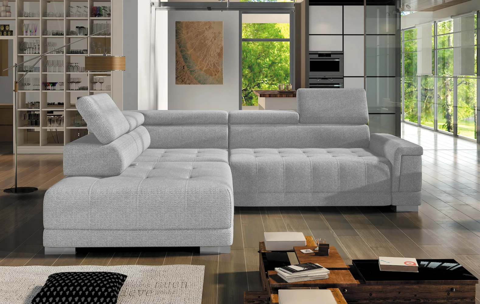 CARINA L 115" x 86.5" Wide Sectional with Electric Seat Extension