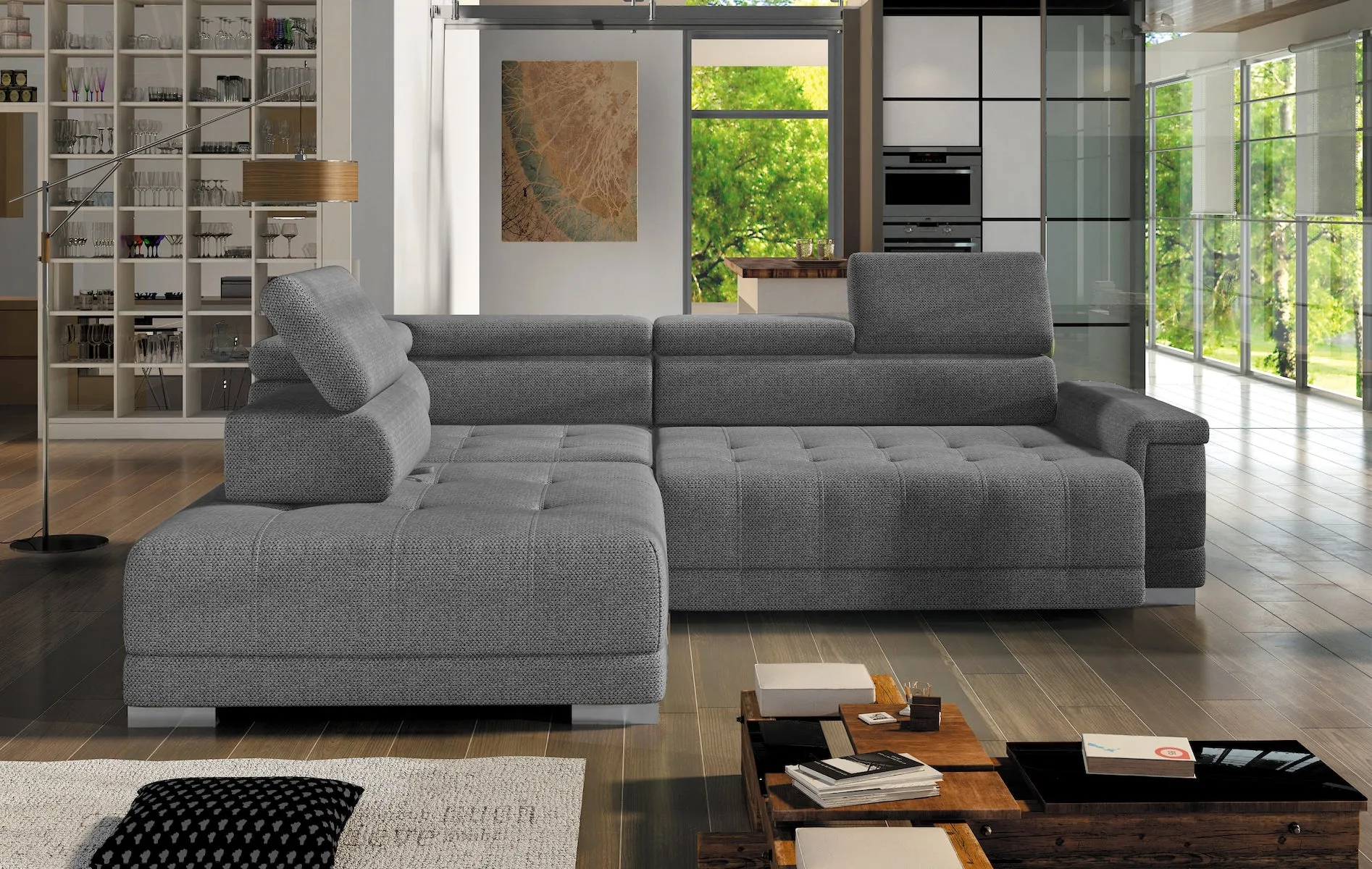CARINA L 115" x 86.5" Wide Sectional with Electric Seat Extension