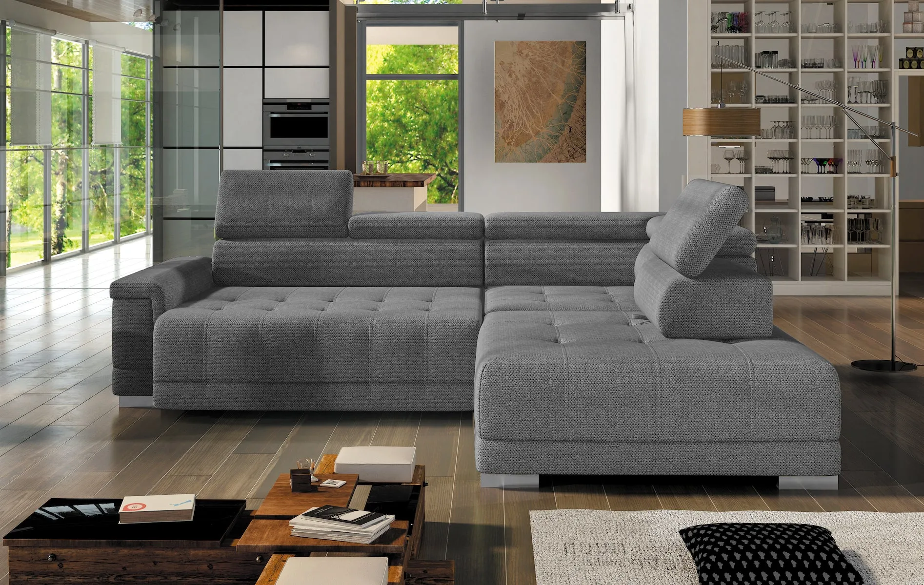 CARINA L 115" x 86.5" Wide Sectional with Electric Seat Extension