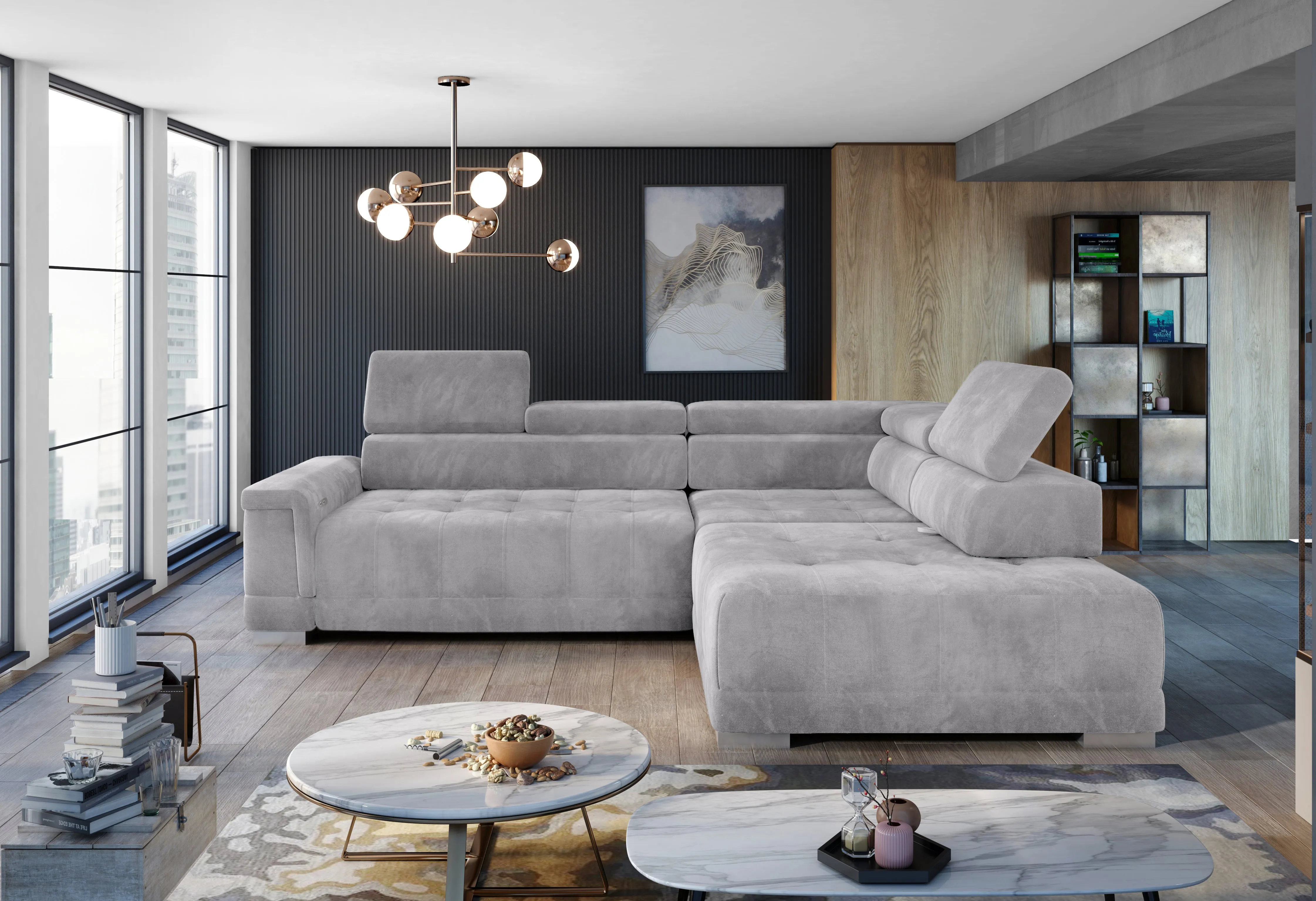 CARINA L 115" x 86.5" Wide Sectional with Electric Seat Extension
