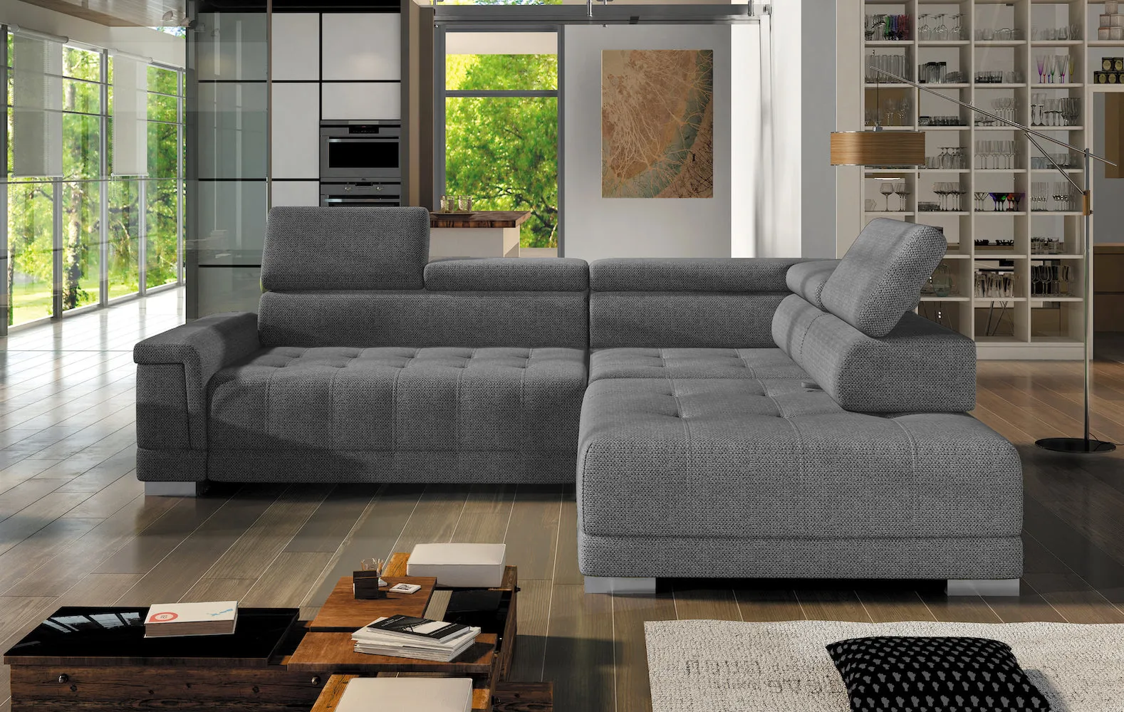 CARINA L 115" x 86.5" Wide Sectional with Electric Seat Extension