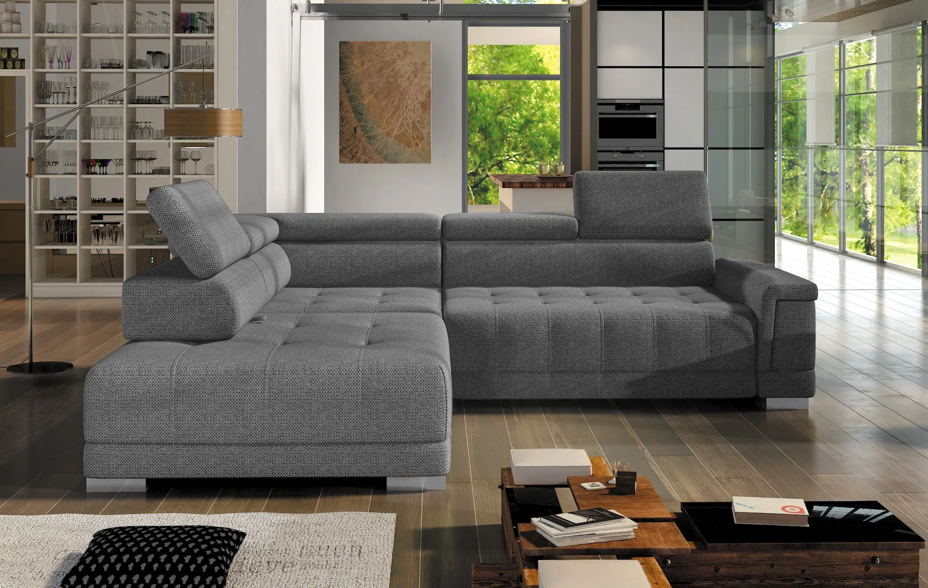 CARINA L 115" x 86.5" Wide Sectional with Electric Seat Extension