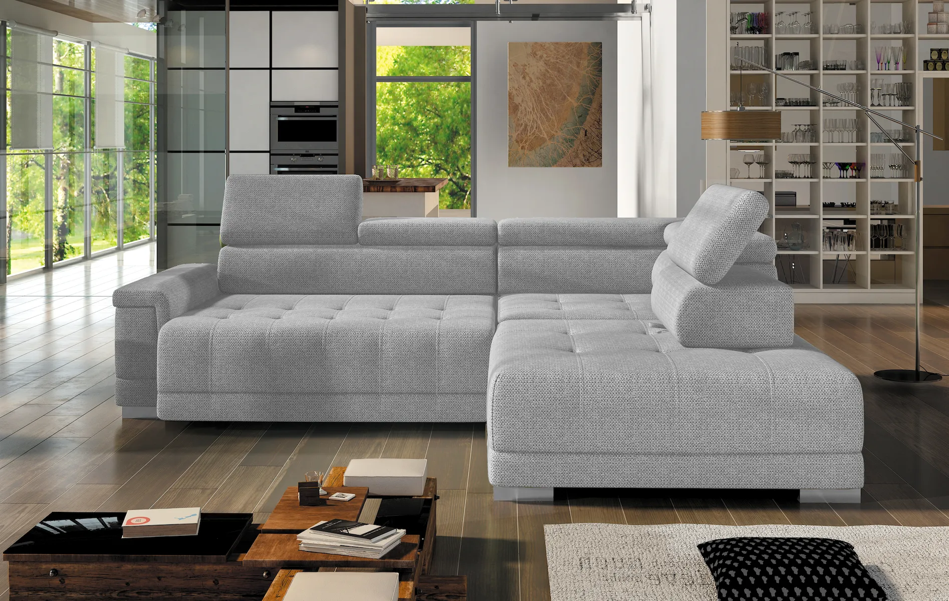 CARINA L 115" x 86.5" Wide Sectional with Electric Seat Extension