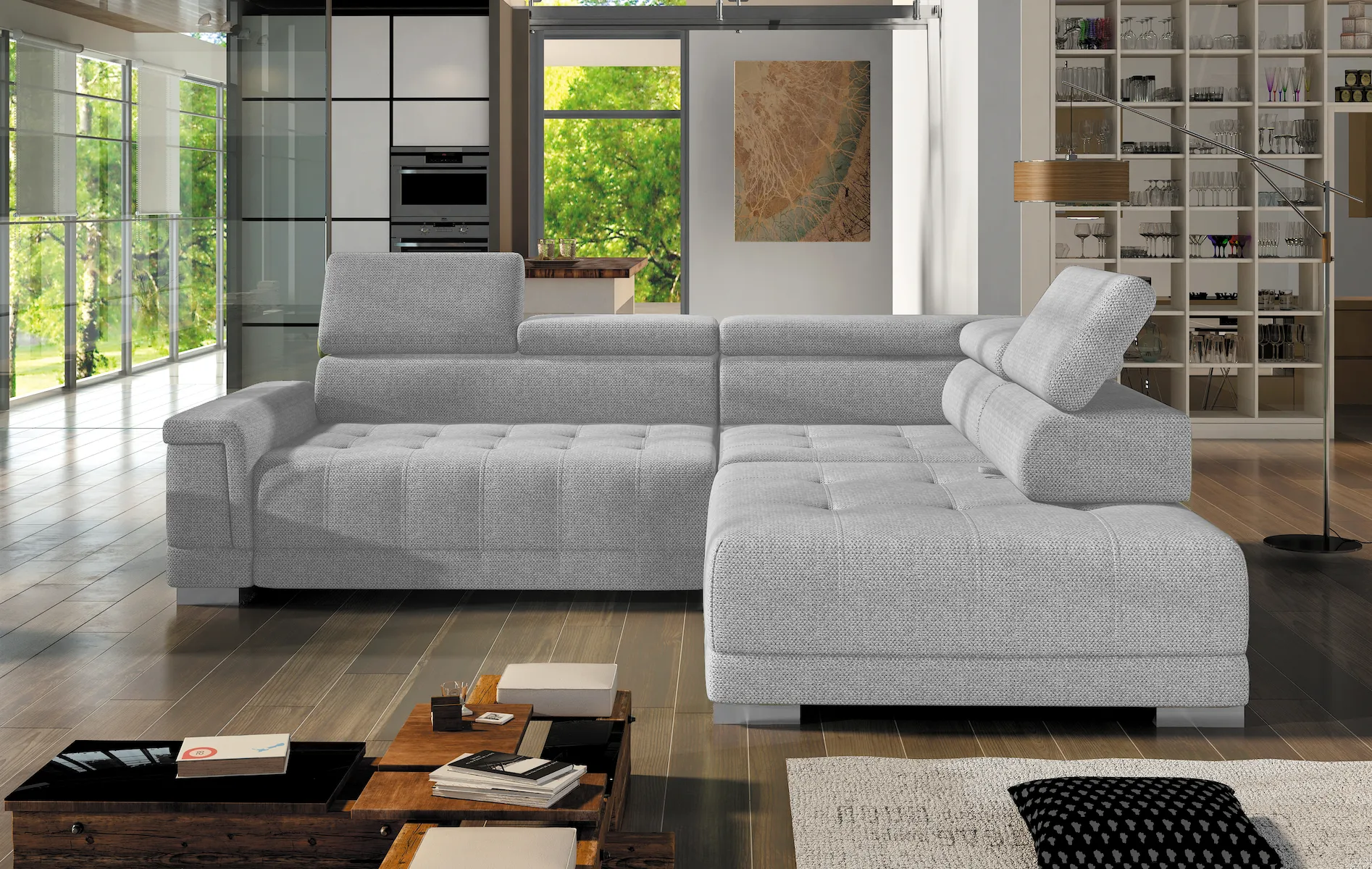 CARINA L 115" x 86.5" Wide Sectional with Electric Seat Extension
