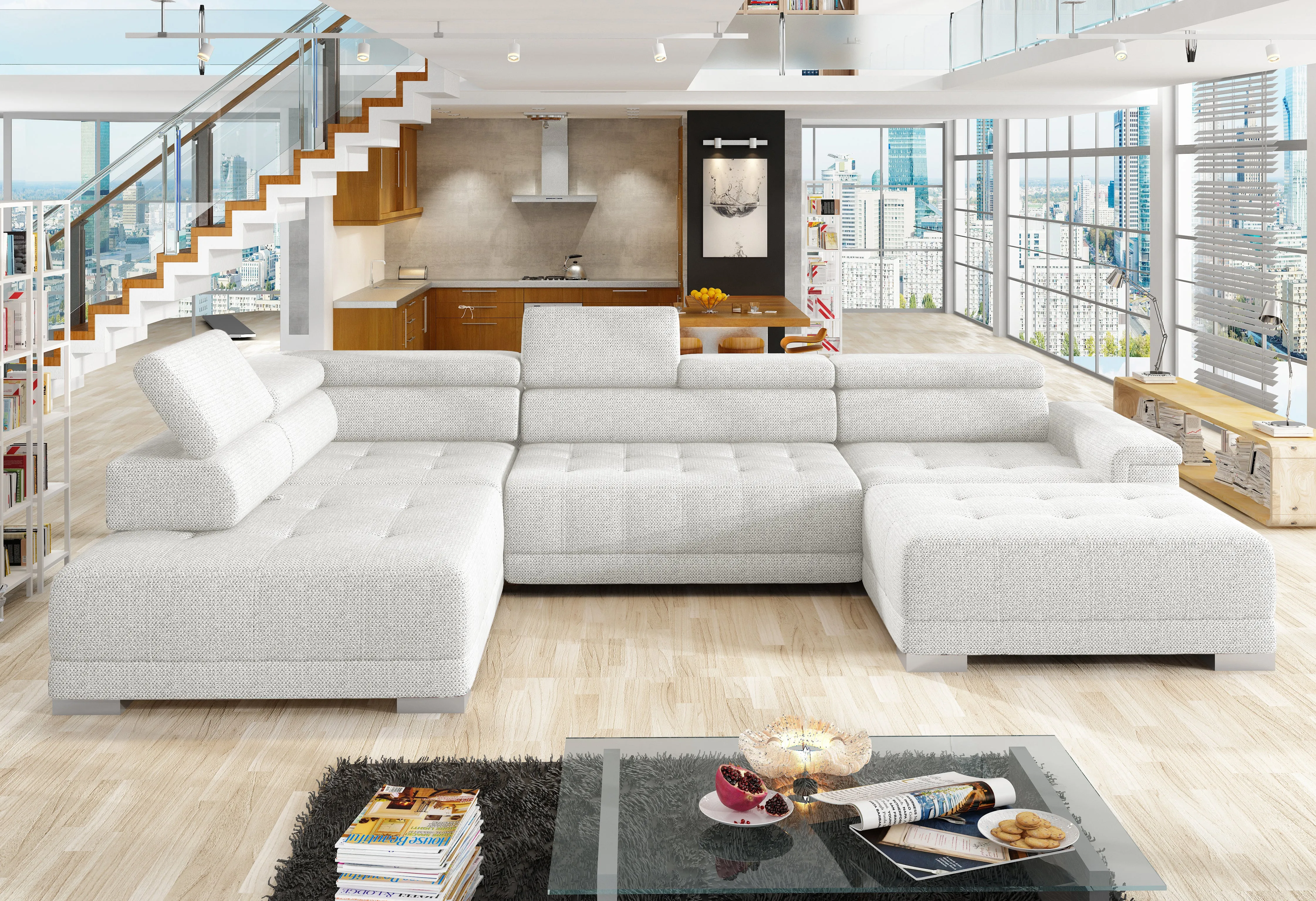 CARINA XL 147" x 86.5" x 70" Wide Sectional with Electric Seat Extension