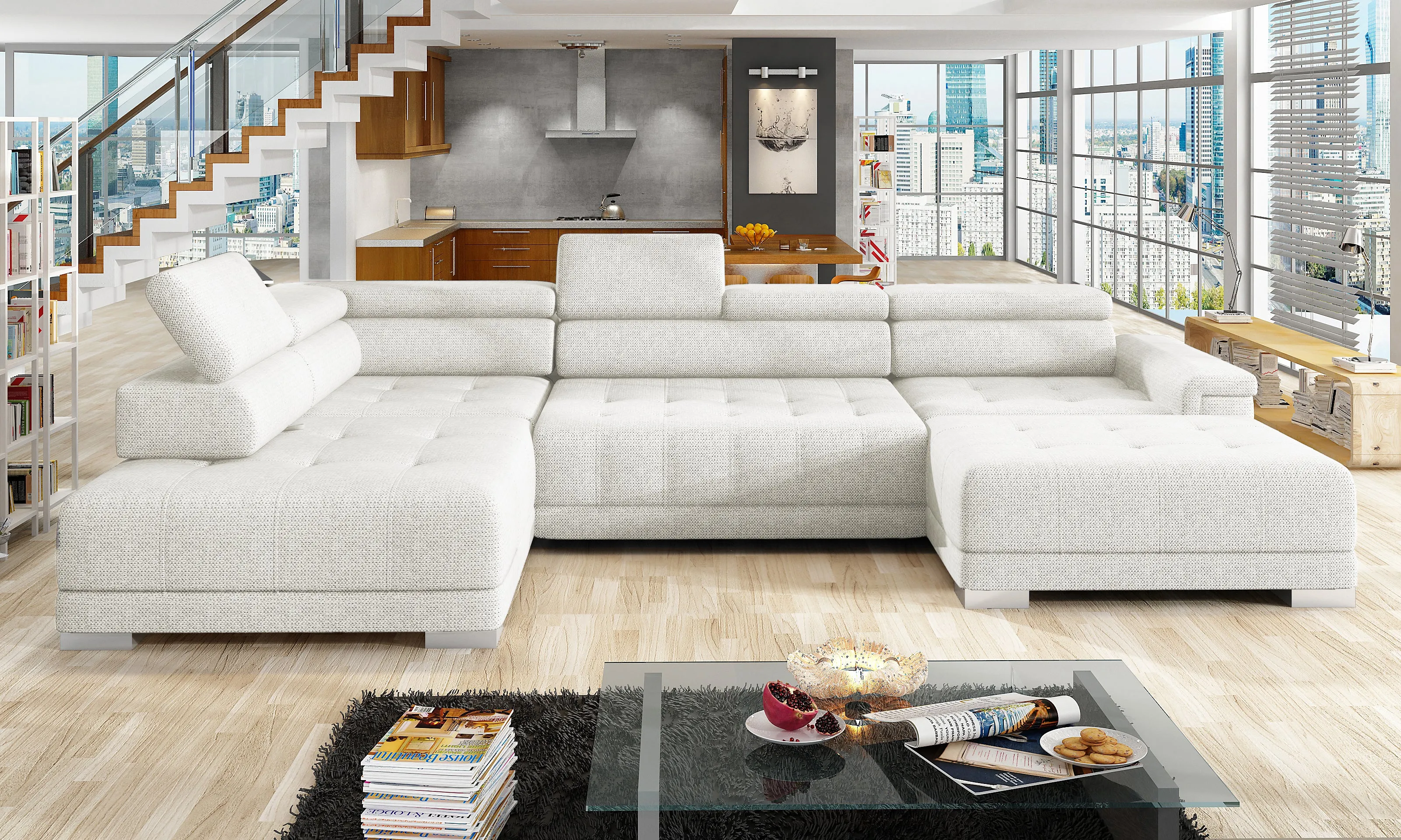 CARINA XL 147" x 86.5" x 70" Wide Sectional with Electric Seat Extension