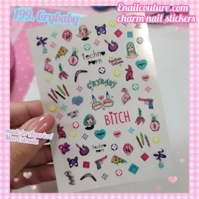 Charm Nail Sticker, Page 3 (flat & 3D Self-AdhesiveNail Decals Leaf Nail Art Stickers Colorful Mixed Nail Decorations)