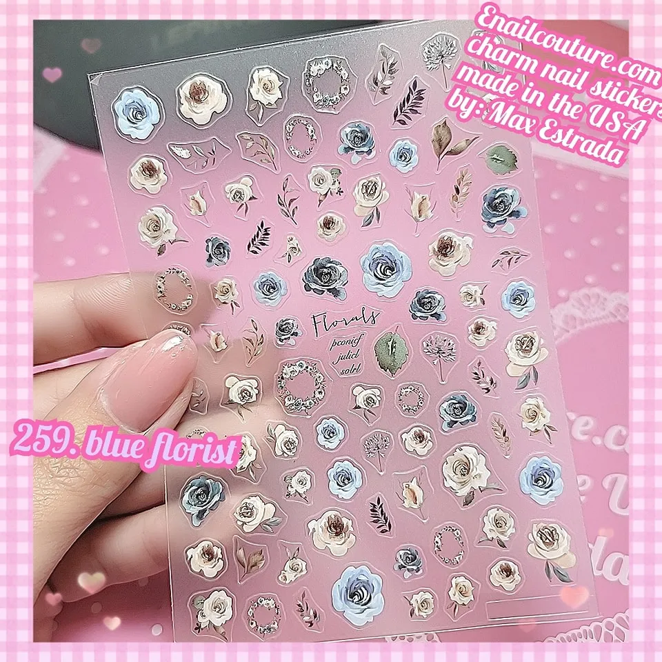 Charm Nail Sticker, Page 3 (flat & 3D Self-AdhesiveNail Decals Leaf Nail Art Stickers Colorful Mixed Nail Decorations)