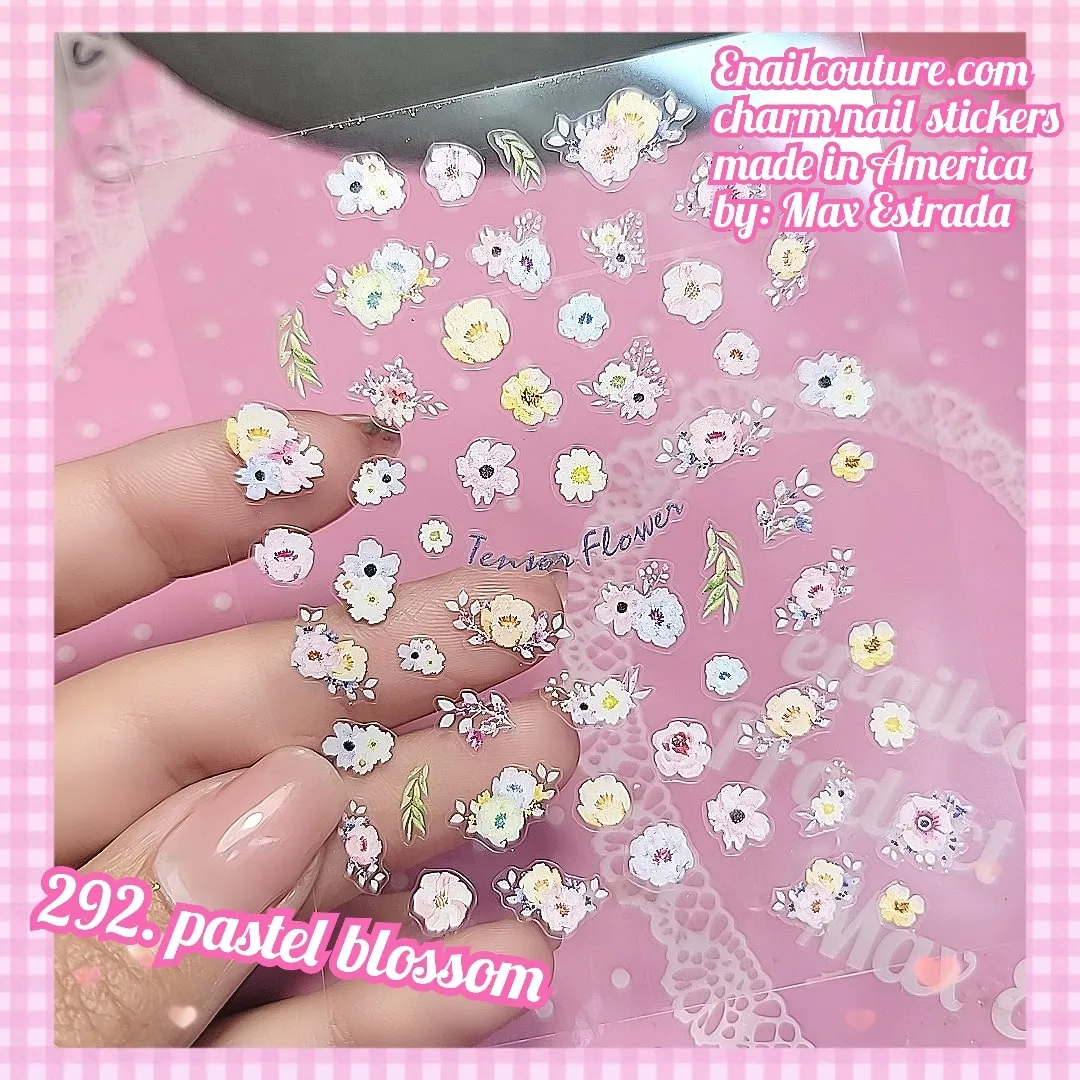 Charm Nail Sticker, Page 3 (flat & 3D Self-AdhesiveNail Decals Leaf Nail Art Stickers Colorful Mixed Nail Decorations)