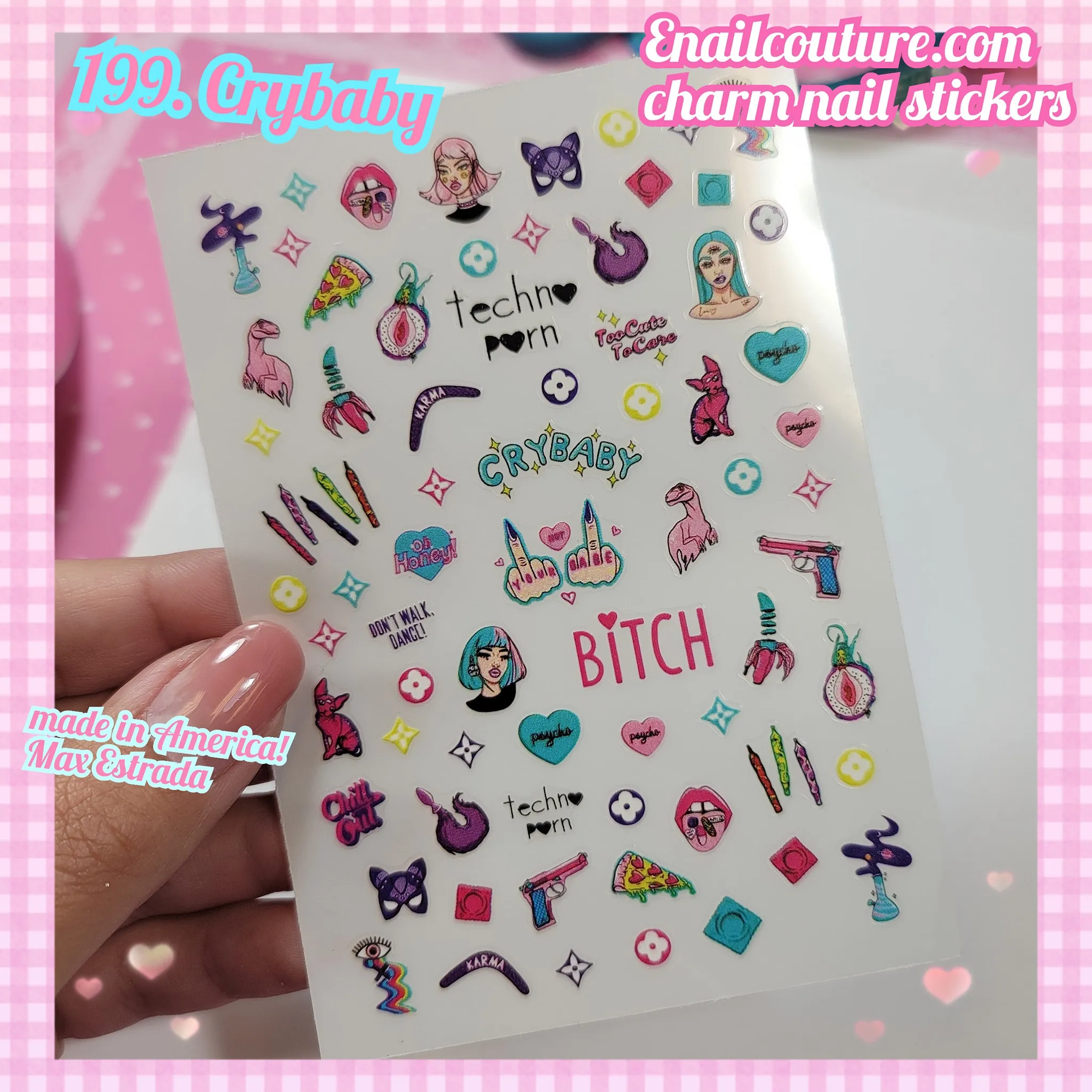 Charm Nail Sticker, Page 3 (flat & 3D Self-AdhesiveNail Decals Leaf Nail Art Stickers Colorful Mixed Nail Decorations)