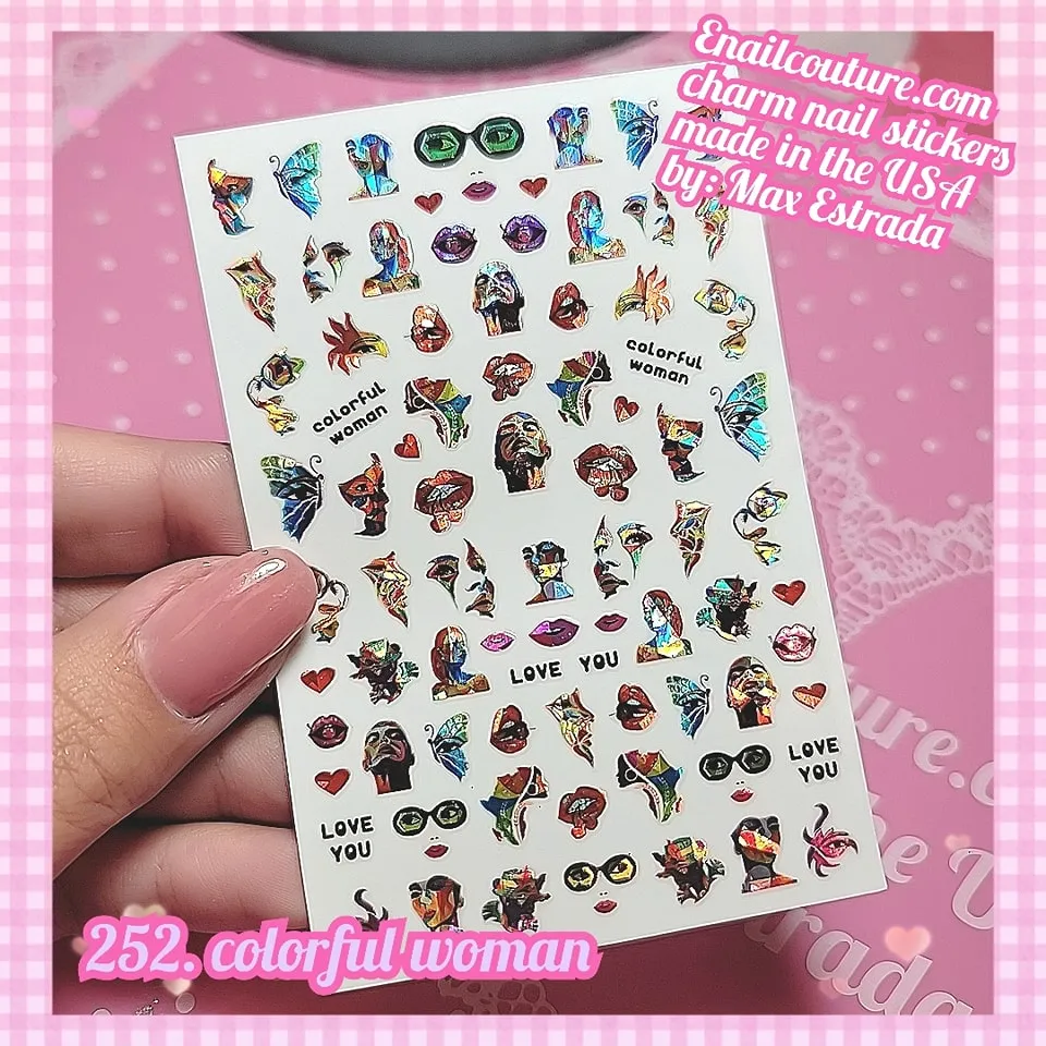 Charm Nail Sticker, Page 3 (flat & 3D Self-AdhesiveNail Decals Leaf Nail Art Stickers Colorful Mixed Nail Decorations)