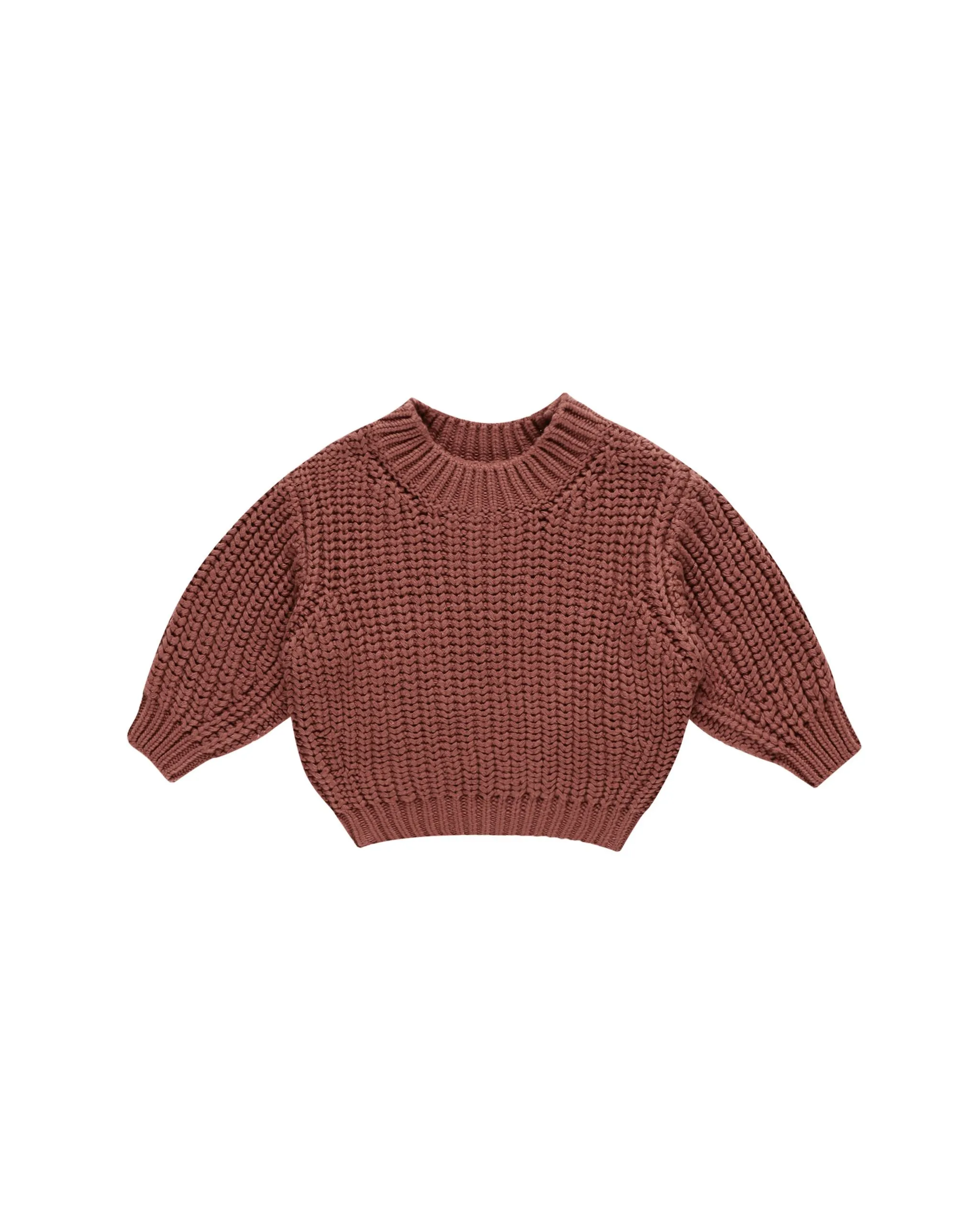 Chunky Knit Sweater in Cranberry