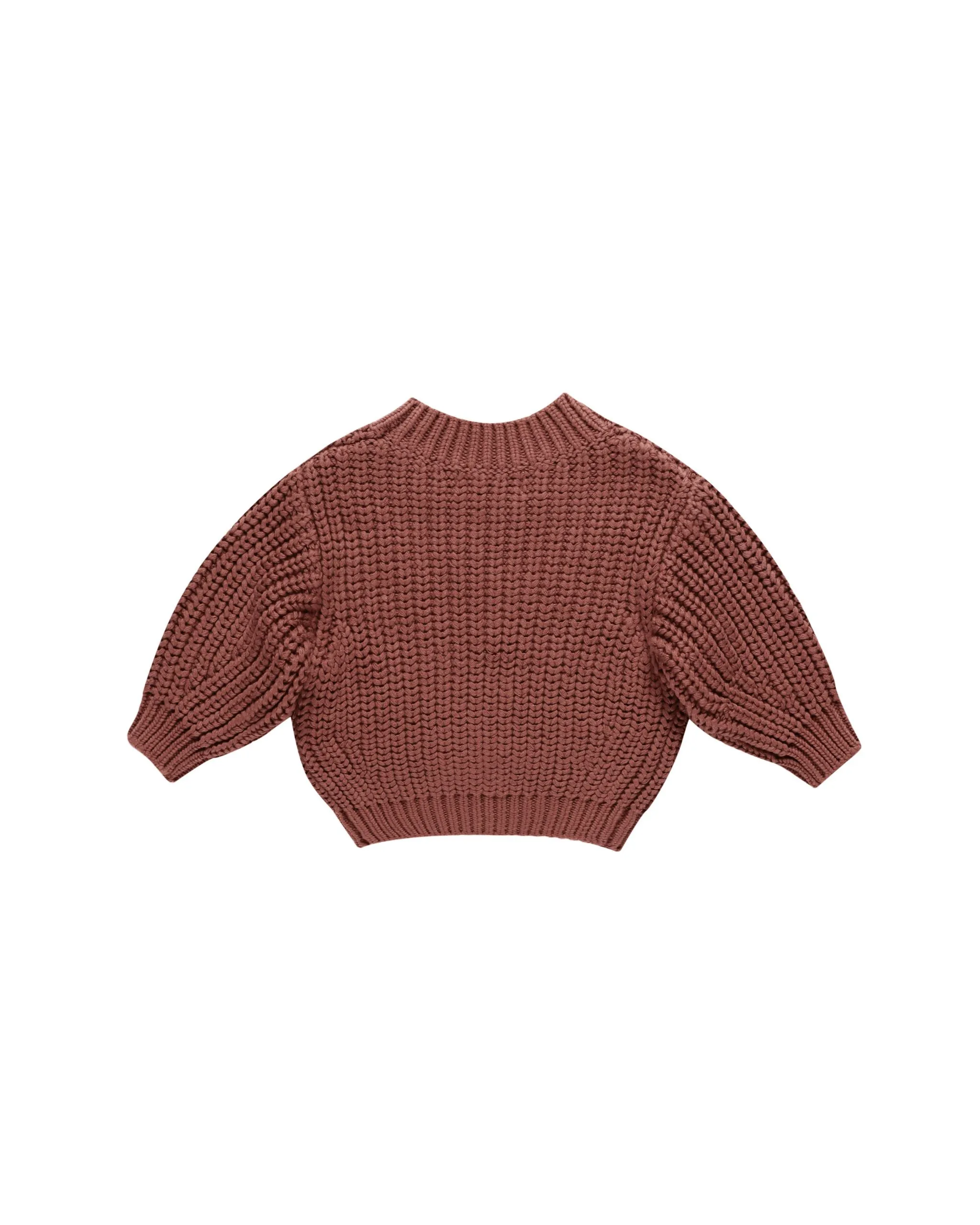 Chunky Knit Sweater in Cranberry