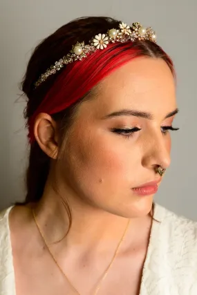 Daisy Floral Gold Headband