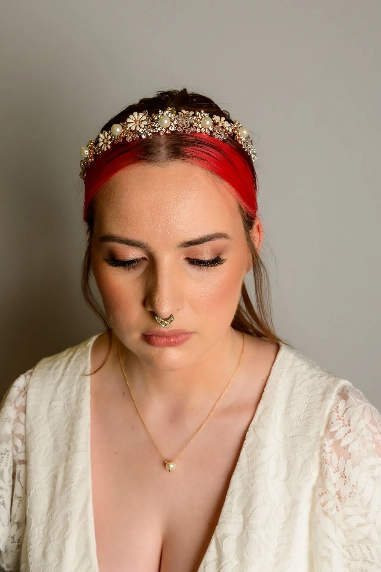 Daisy Floral Gold Headband