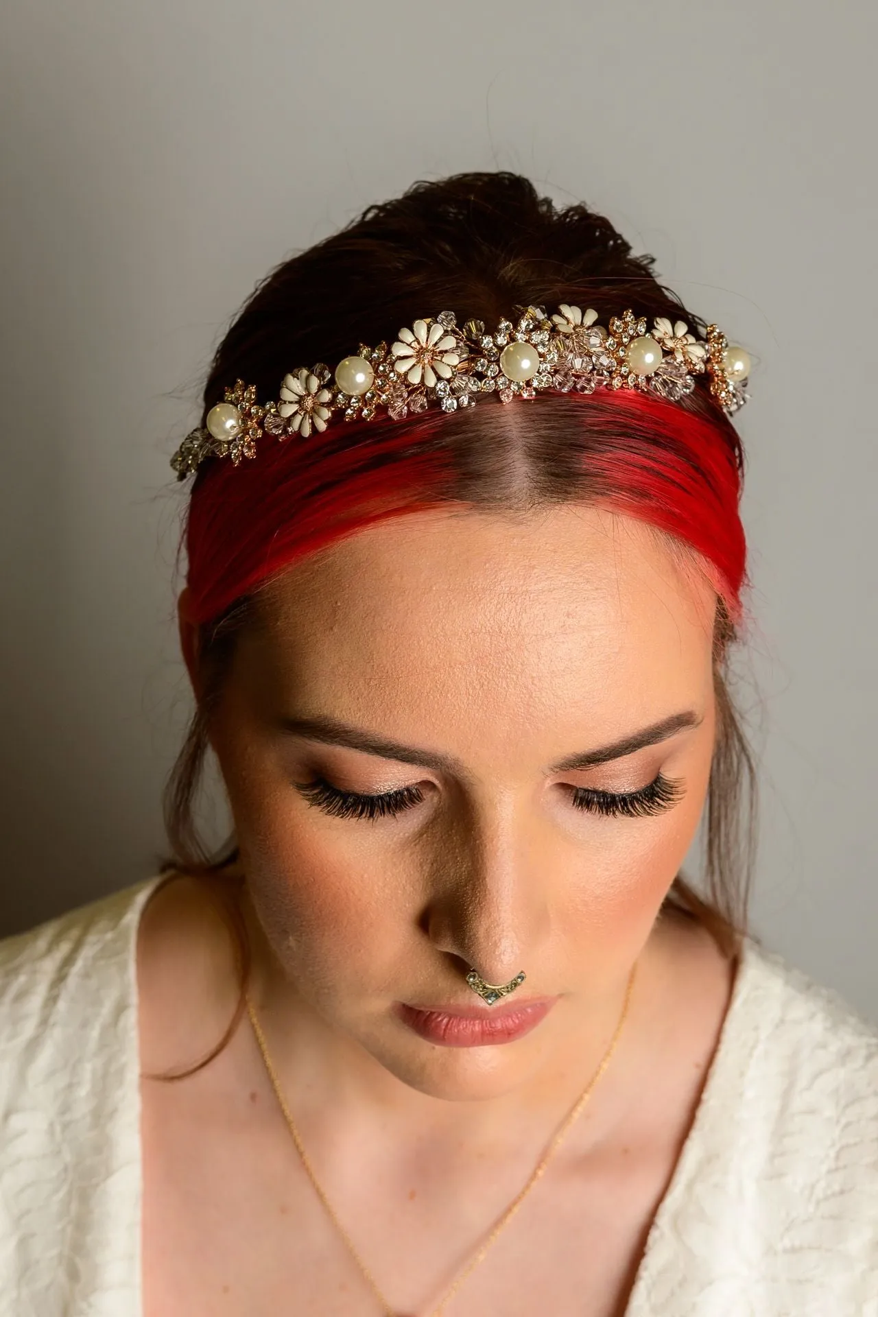 Daisy Floral Gold Headband