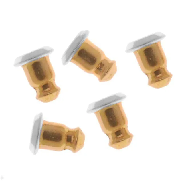 Earring Backs, Hypo Allergenic Bullet Clutch 5.5x5mm, Gold Tone (25 Pairs)