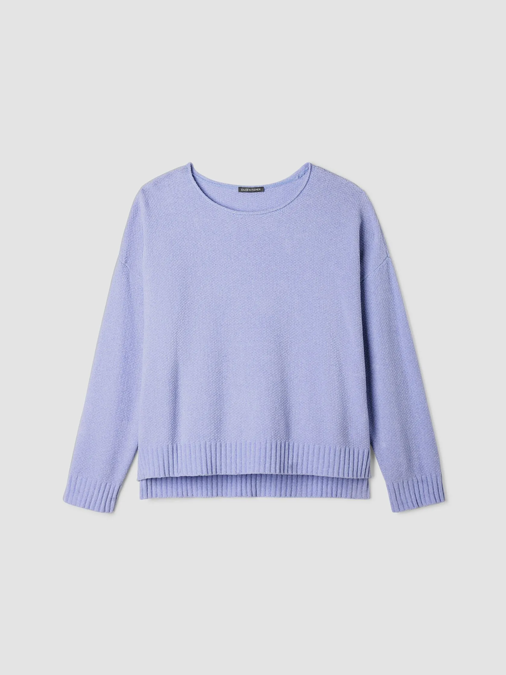 Eileen Fisher Cotton Chenille Jewel Neck Sweater in Petal