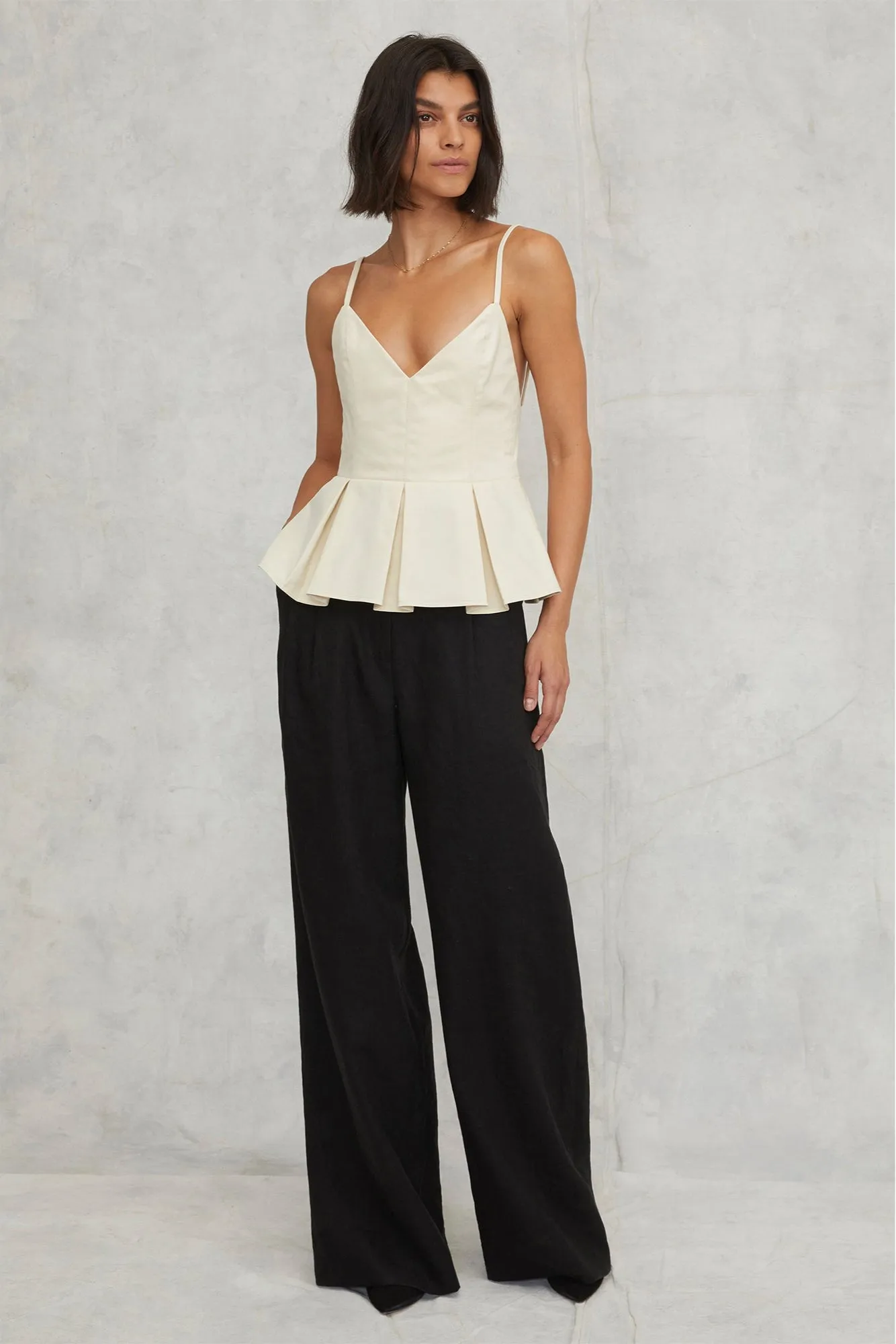 Emily Pleated Peplum Top