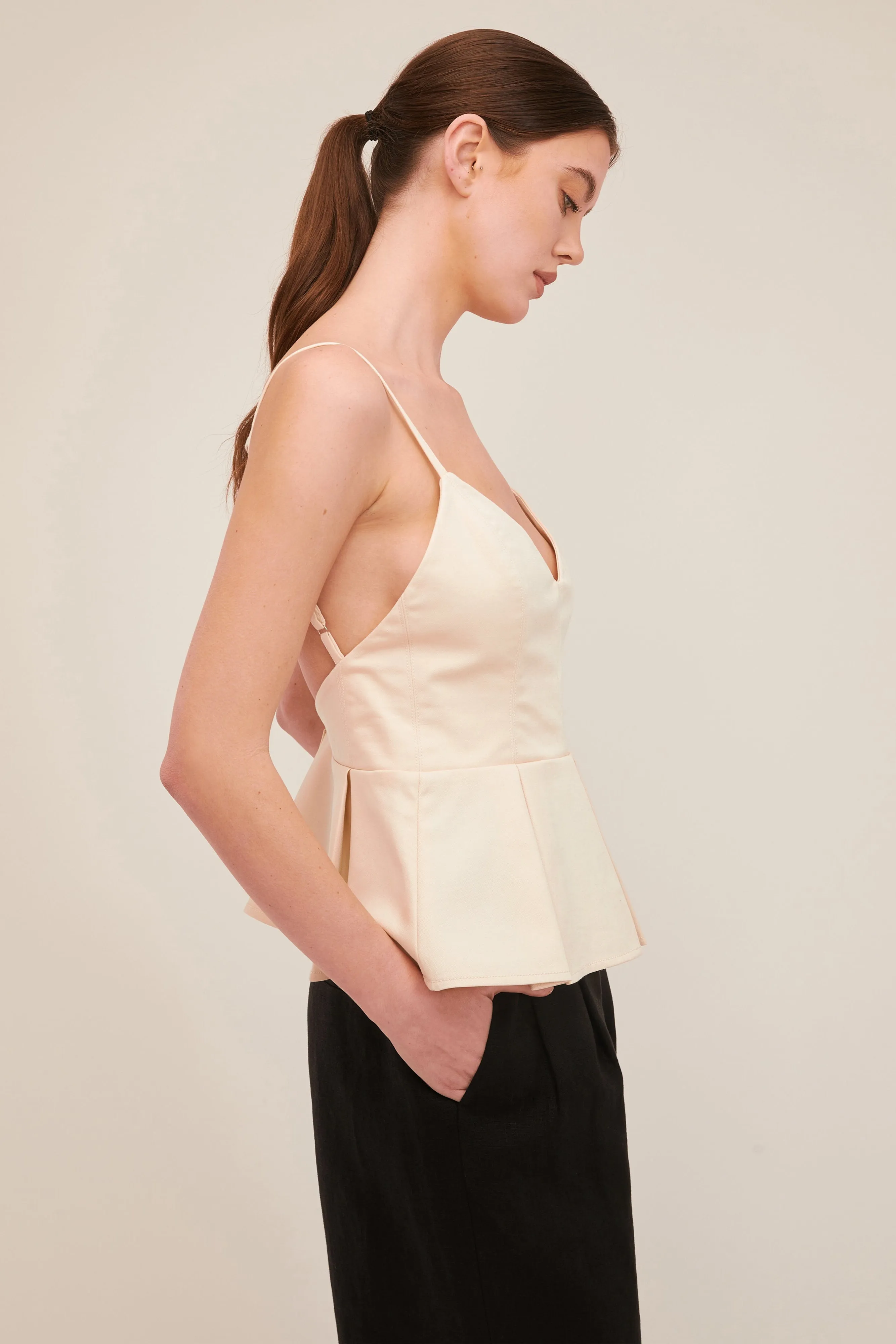Emily Pleated Peplum Top