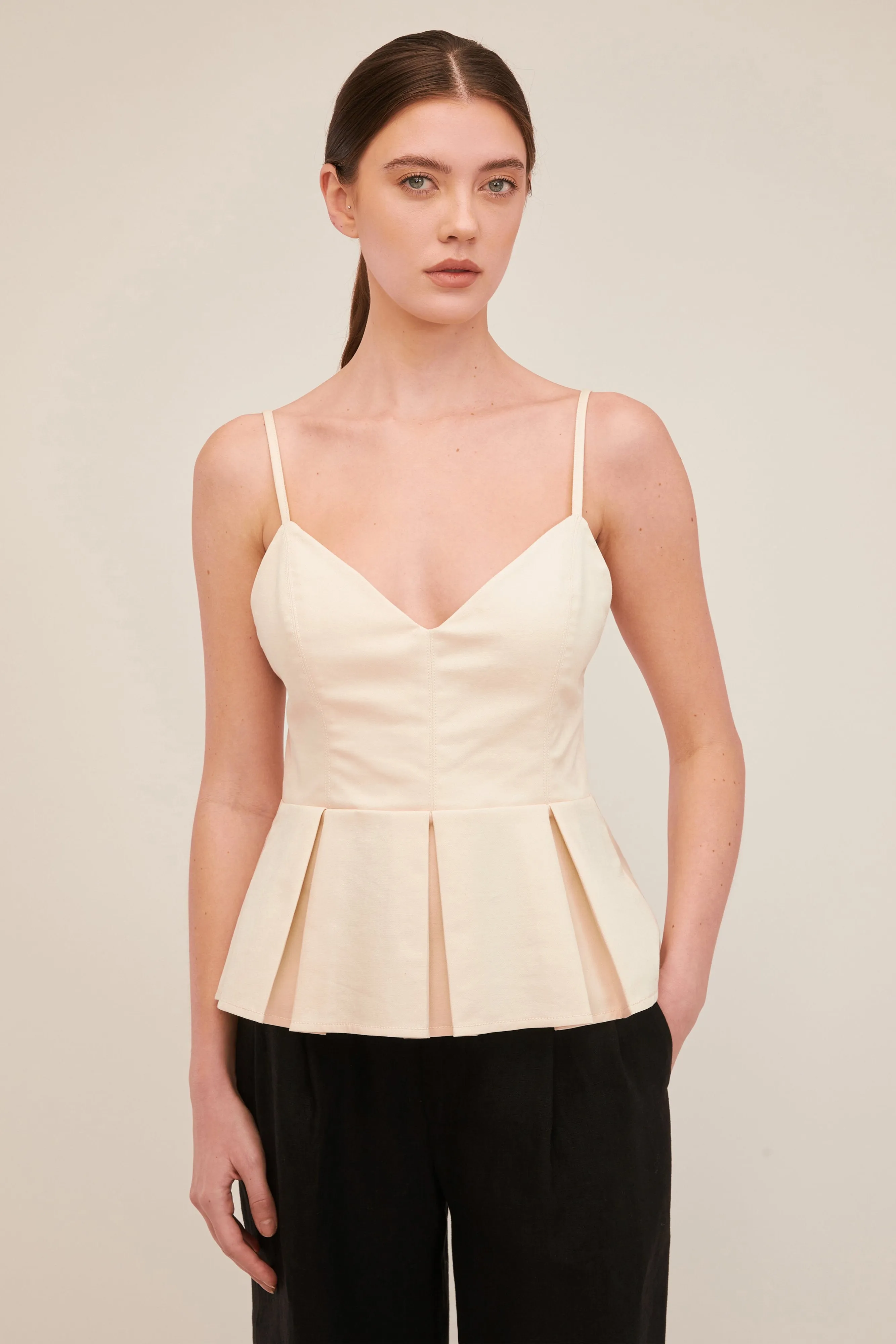 Emily Pleated Peplum Top