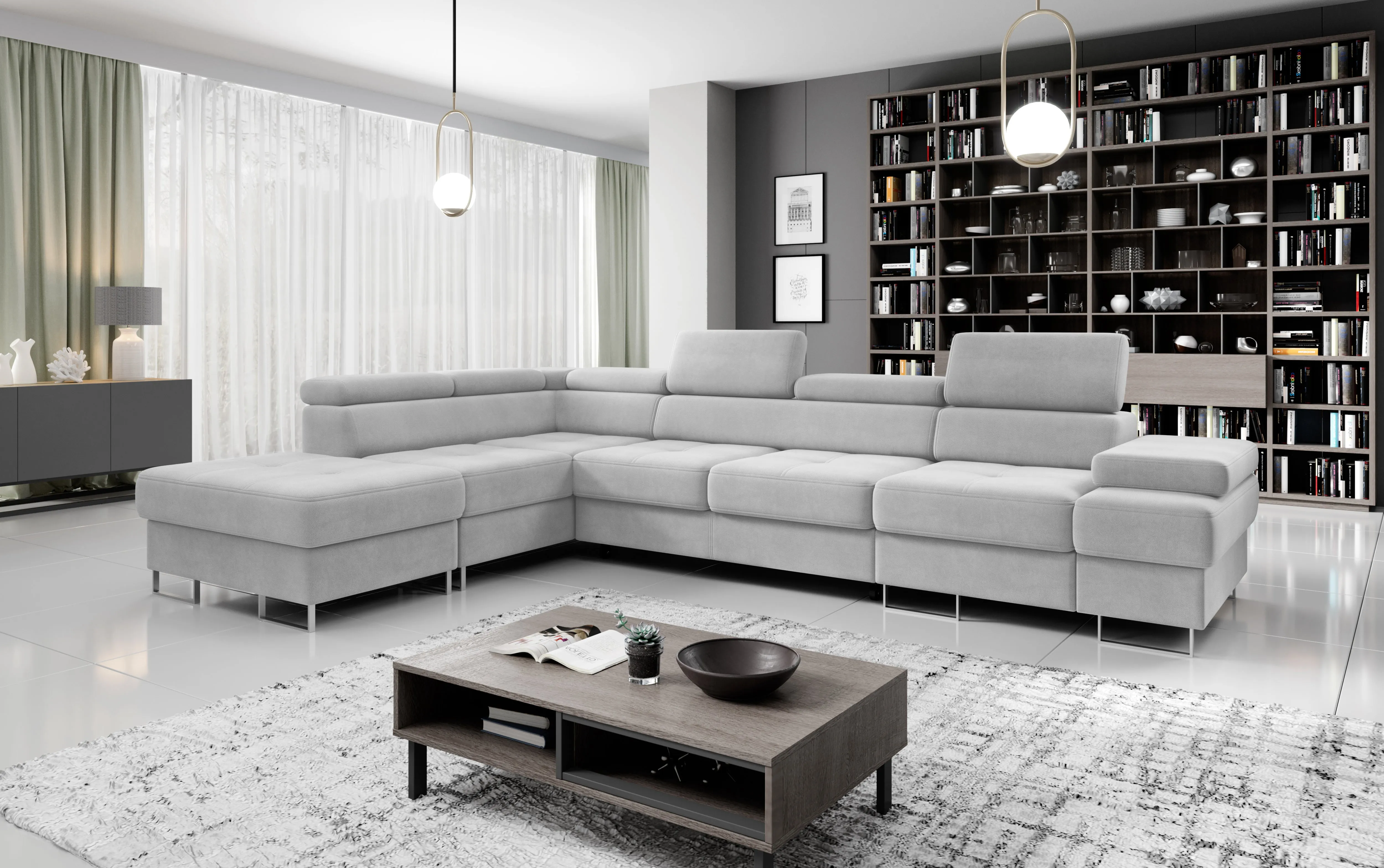 GALAXY L2 131" x 88"  Wide Sleeper Sectional with Storage