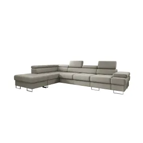 GALAXY L2 Natural Leather 131" x 88"  Wide Sleeper Sectional with Storage