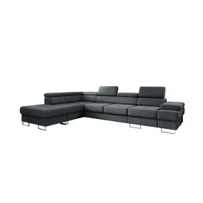 GALAXY L2 Natural Leather 131" x 88"  Wide Sleeper Sectional with Storage