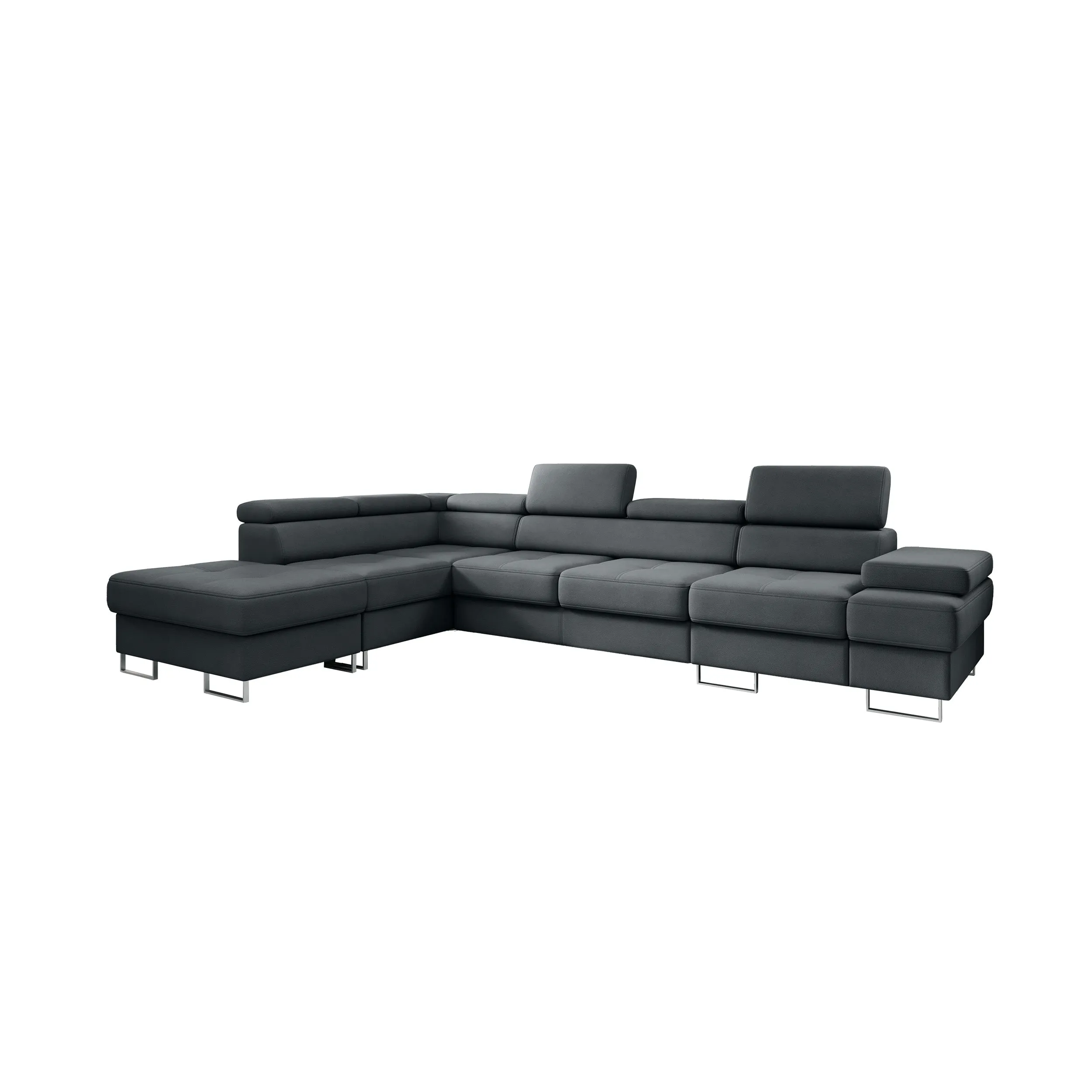 GALAXY L2 Natural Leather 131" x 88"  Wide Sleeper Sectional with Storage