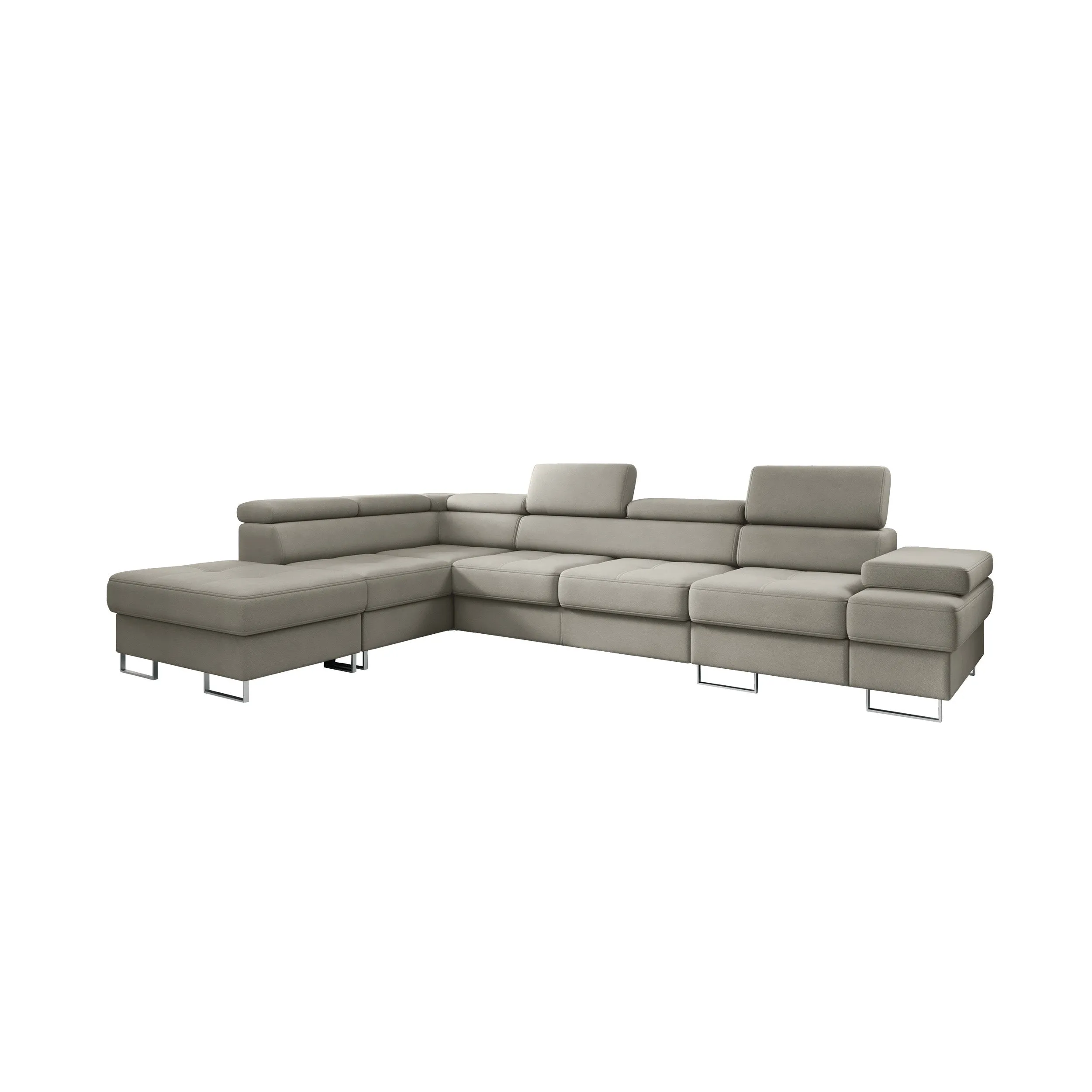 GALAXY L2 Natural Leather 131" x 88"  Wide Sleeper Sectional with Storage