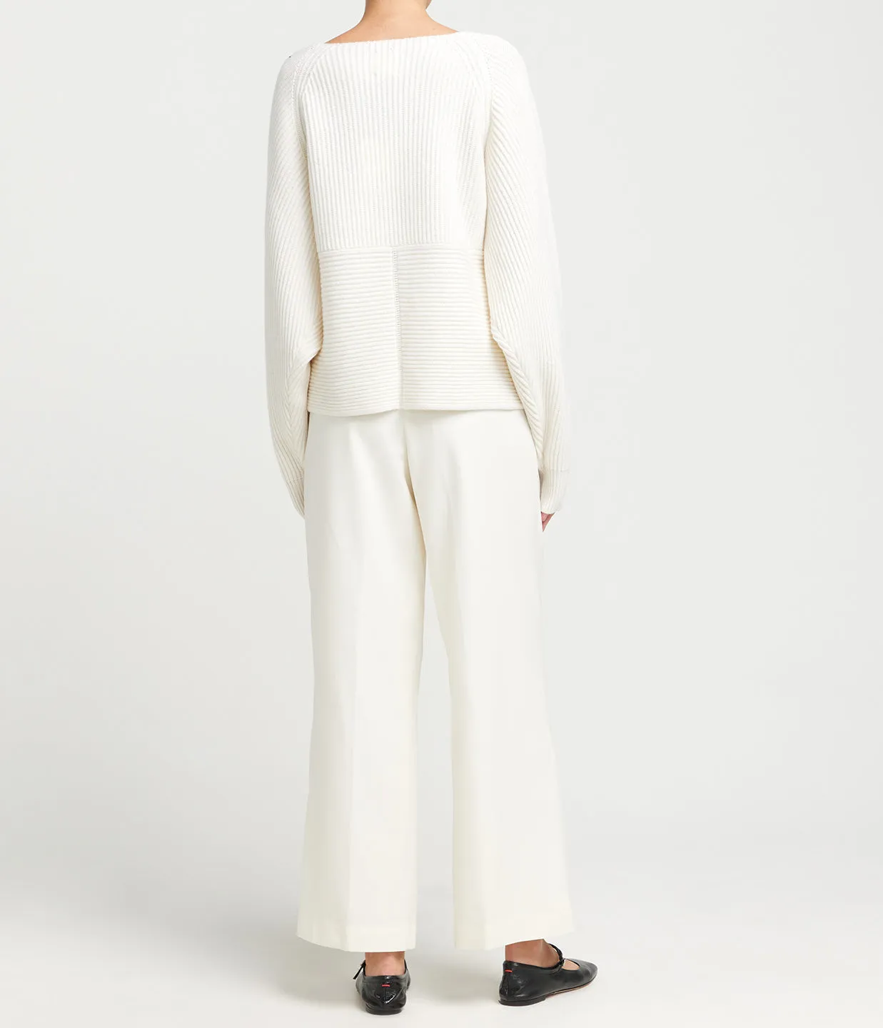 Gia Cashmere and Merino Cross Wrap Sweater in Ivory