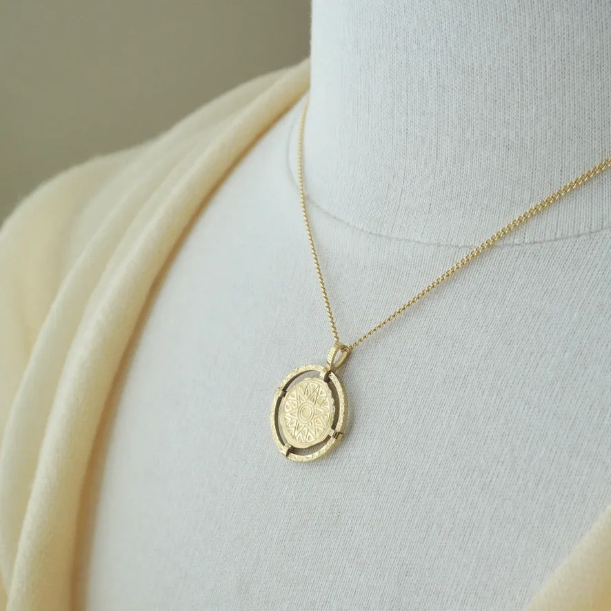 Gold Sun Coin Necklace