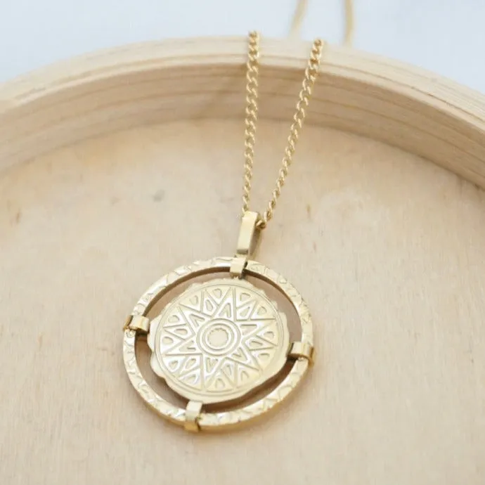 Gold Sun Coin Necklace