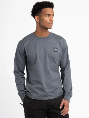 Grey Long-Sleeve Crewneck Tee
