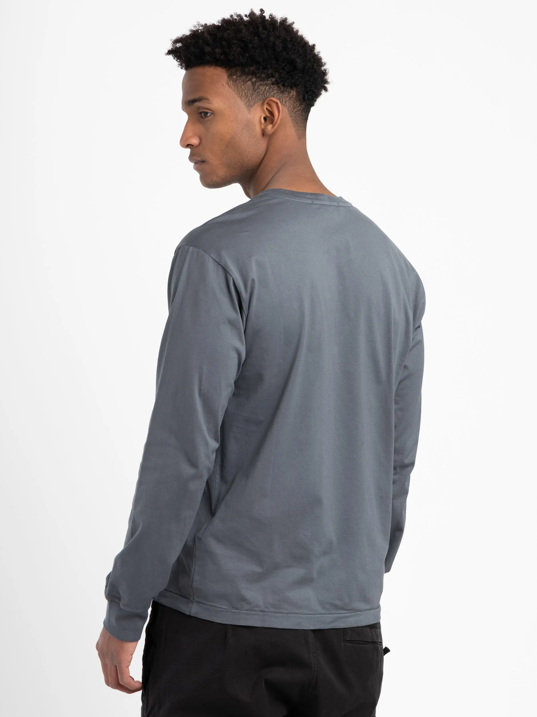 Grey Long-Sleeve Crewneck Tee