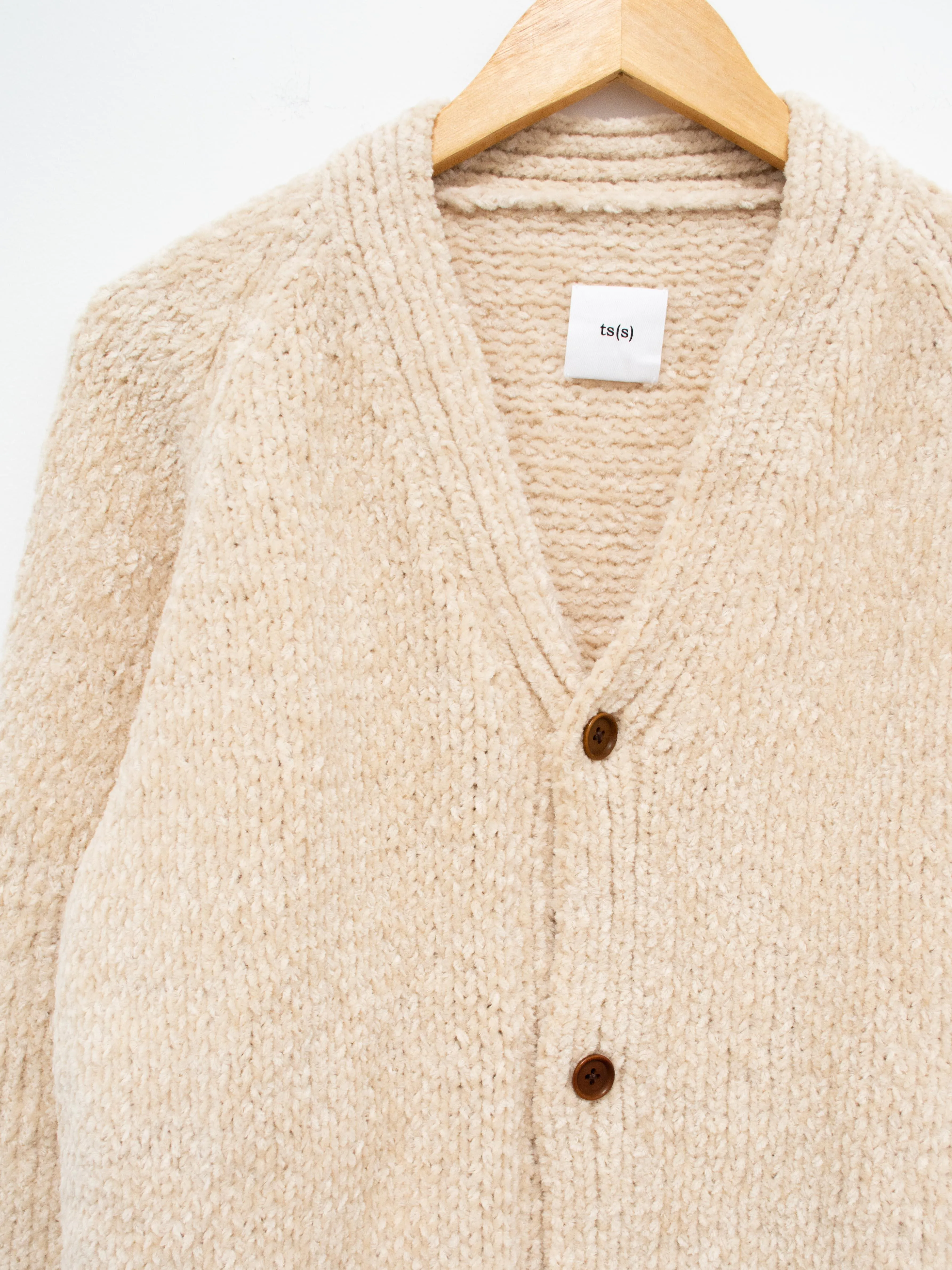 Hand Dyed Cotton Mole Yarn Cardigan - Natural