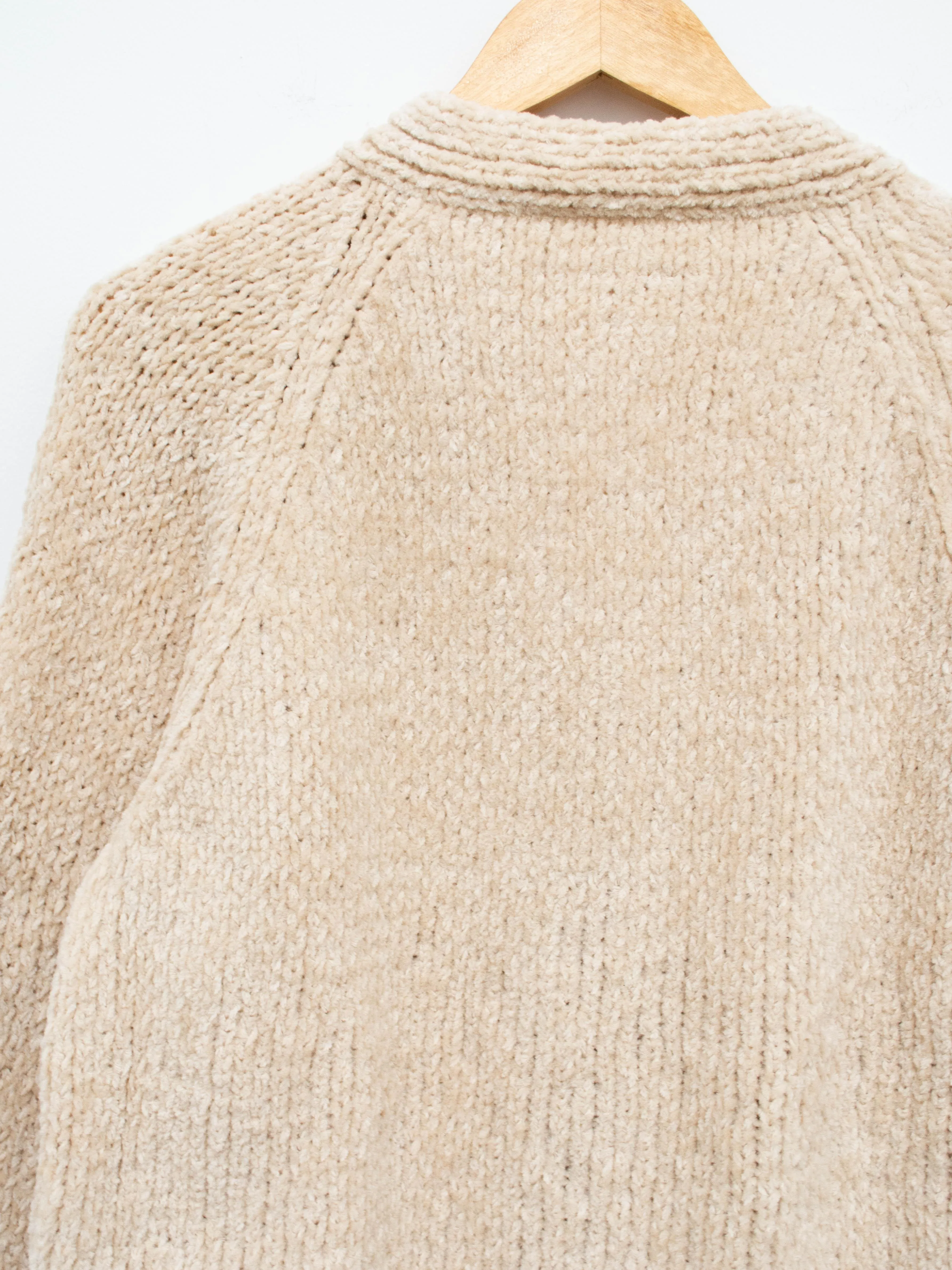 Hand Dyed Cotton Mole Yarn Cardigan - Natural